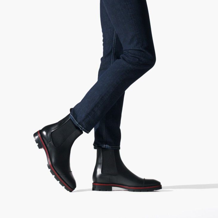 Christian Louboutin o1s1wg110924 Melon Flat Calf Boots in Black Size US 12 / EU 45 - 6 Thumbnail