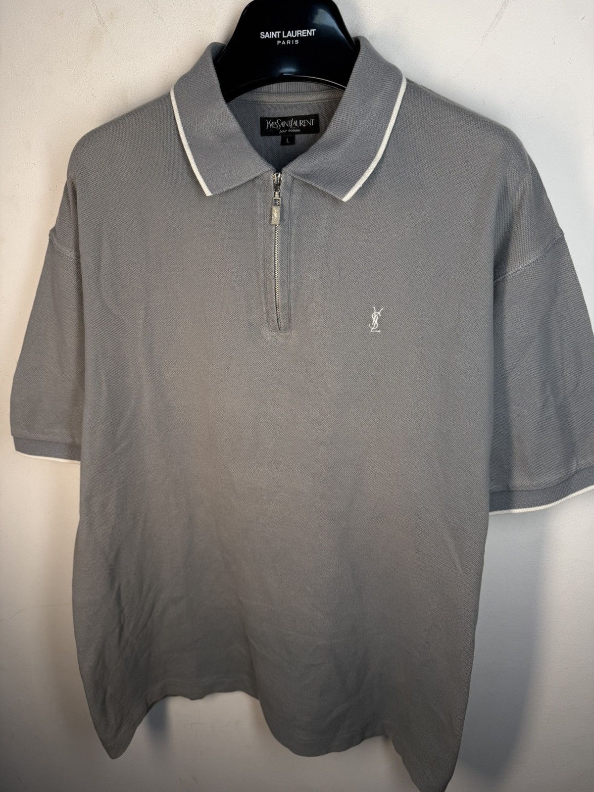 Yves Saint Laurent 90s YSL Polo Super Soft Button Up T-Shirt Vintage Shirt y2k Size US L / EU 52-54 / 3 - 2 Thumbnail