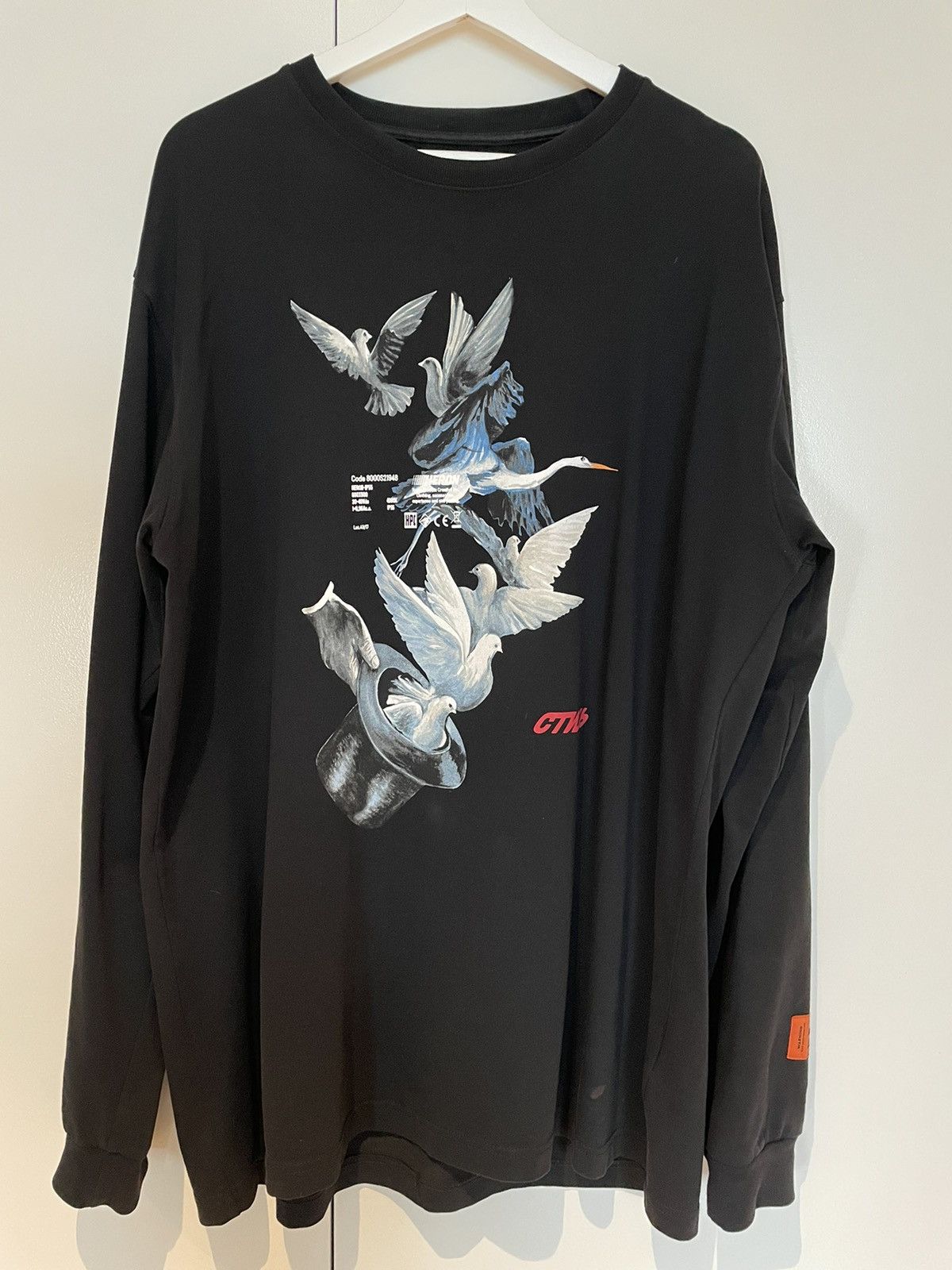 image of Heron Preston Long Sleeve Tshirt in Black, Men's (Size Medium)