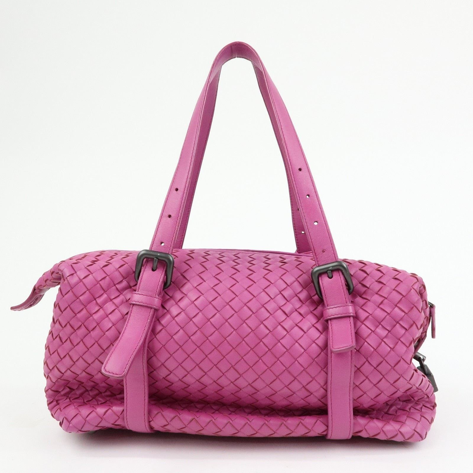 Bottega Veneta Bottega Veneta Intrecciato Nappa Leather Duffle Bag Pink Size ONE SIZE - 2 Thumbnail