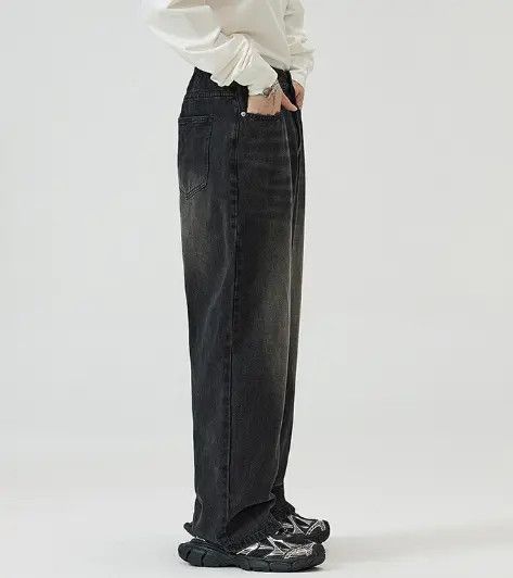 Japanese Brand × Jean Street loose straight vintage washed distressed jeans y2k Size US 32 / EU 48 - 3 Thumbnail