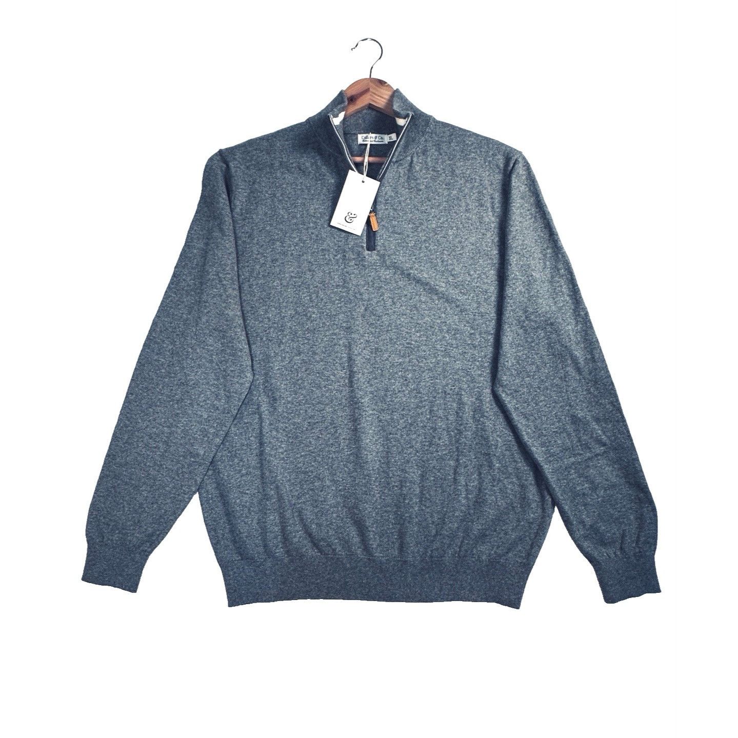 Other Collars & Co Luxury Touch Cashmere Blend Quarter Zip Sweater Size US XL / EU 56 / 4 - 2 Thumbnail