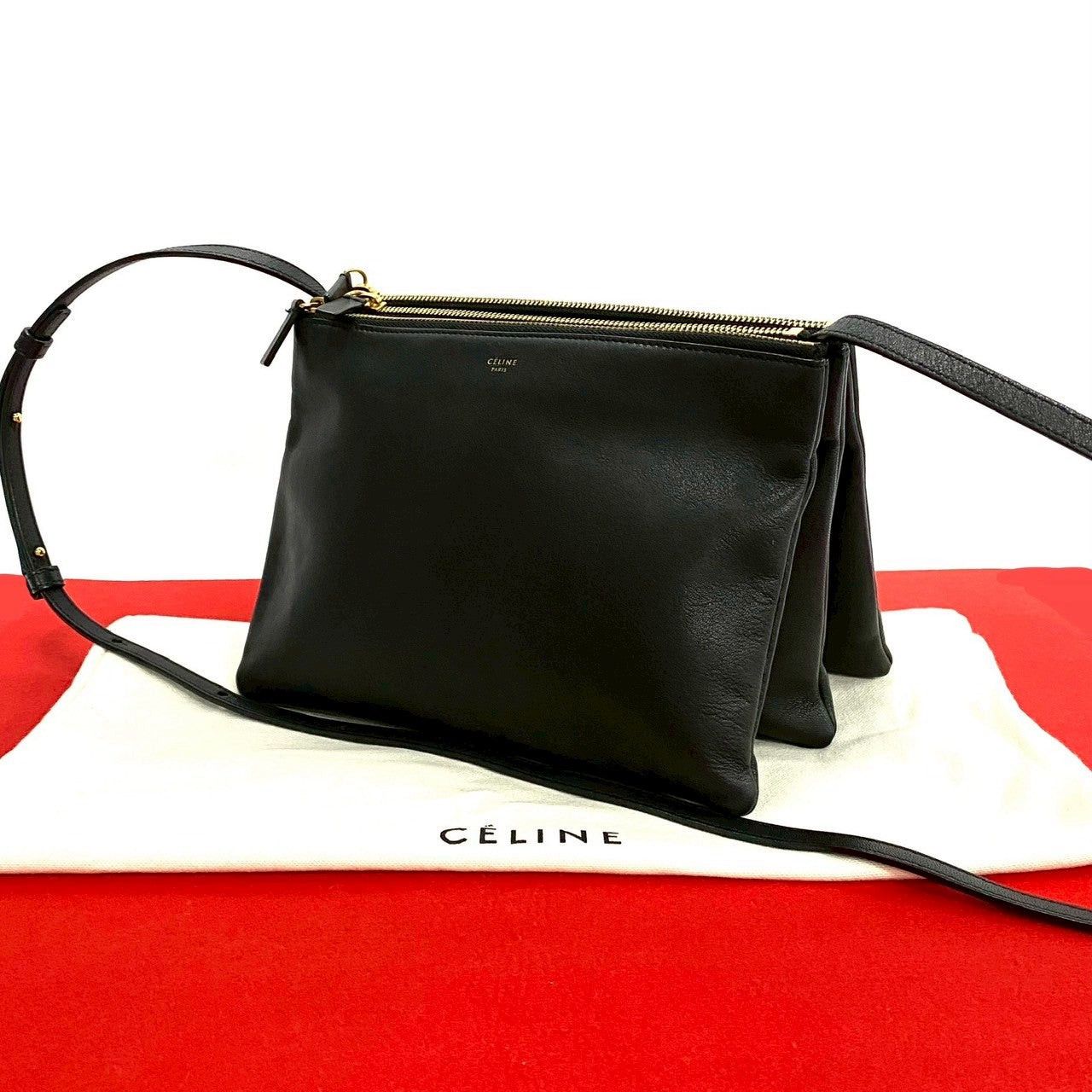 Celine Celine Shoulder Bag Black Leather Size ONE SIZE - 1 Thumbnail