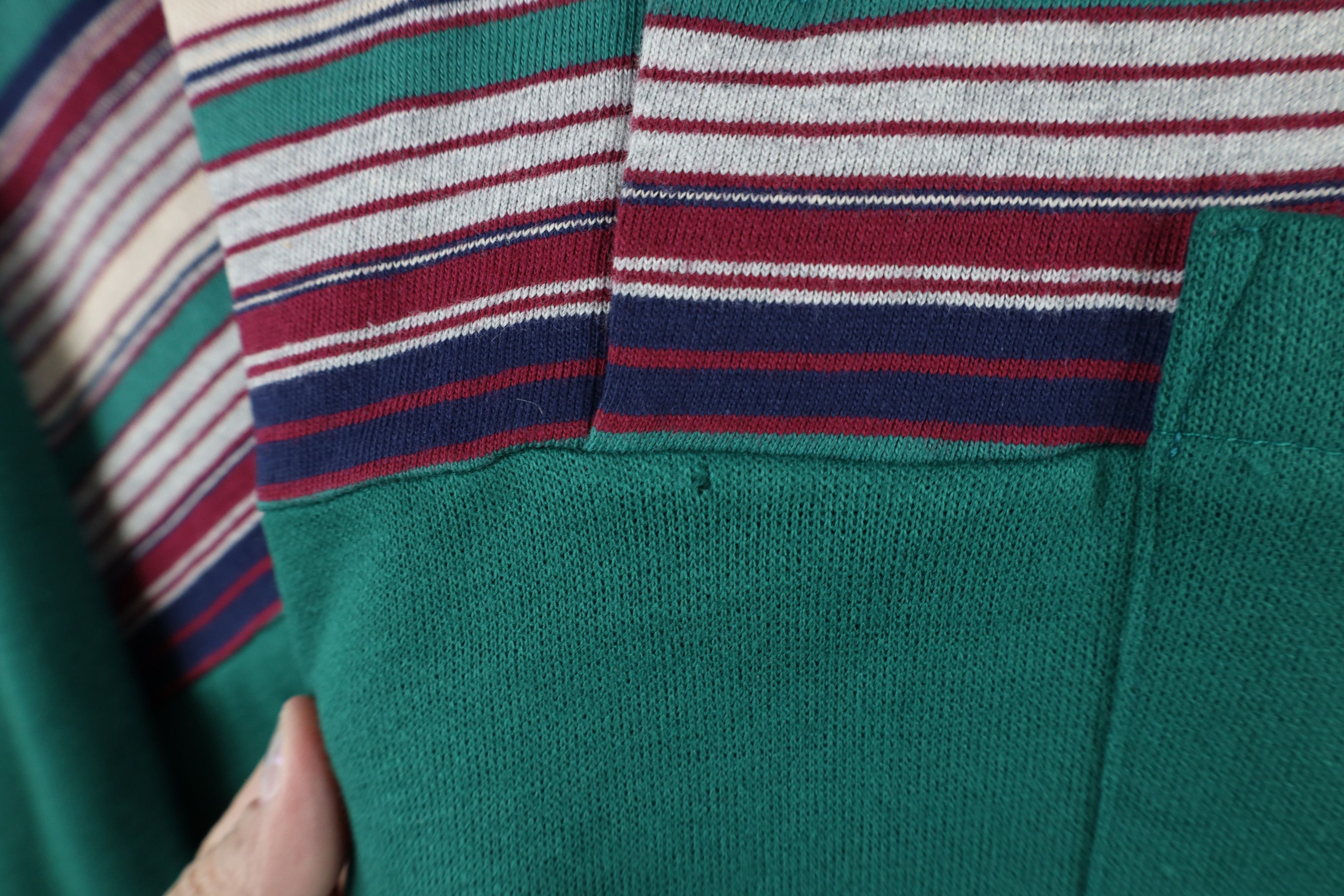 Vintage Vintage 90s Streetwear Striped Collared Pullover Sweatshirt Size US XL / EU 56 / 4 - 5 Thumbnail