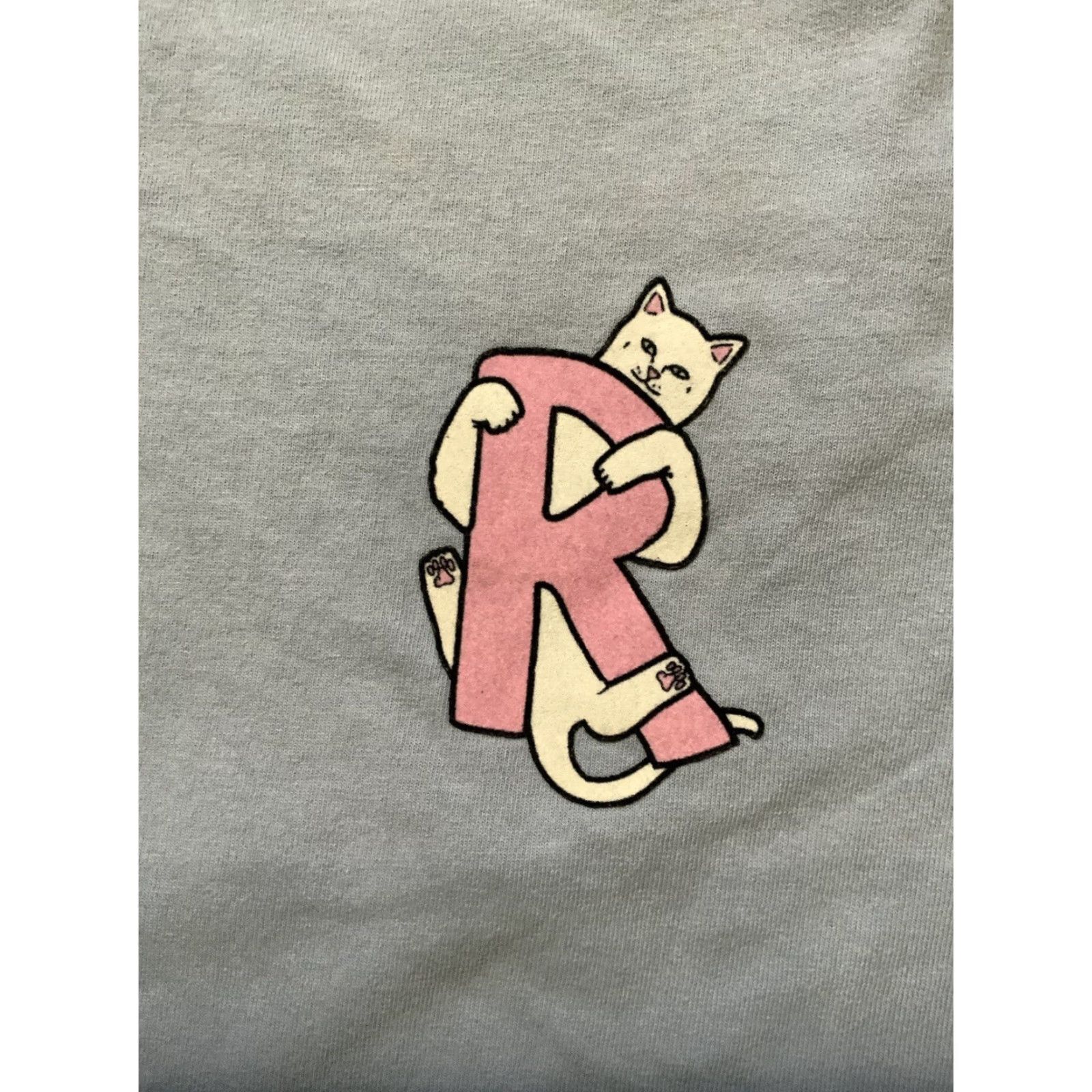 RIPNDIP RIPNDIP Lord Nermal Felt Graphic Cat Light Blue Crewneck Skate T-Shirt Sz. M Size US M / EU 48-50 / 2 - 6 Thumbnail