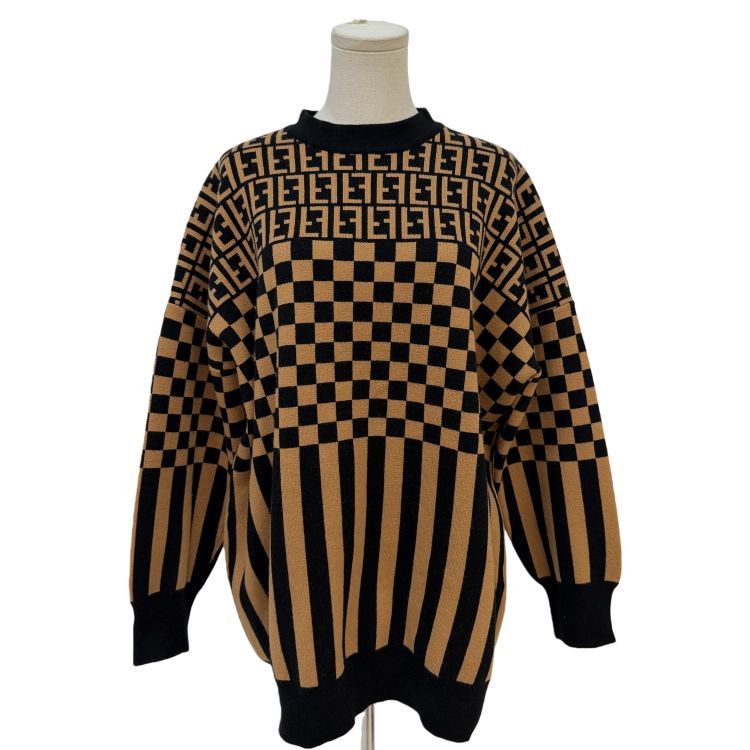 Fendi Fendi Zucca Checkered Wool Sweater Size S Size US S / EU 44-46 / 1 - 1 Thumbnail