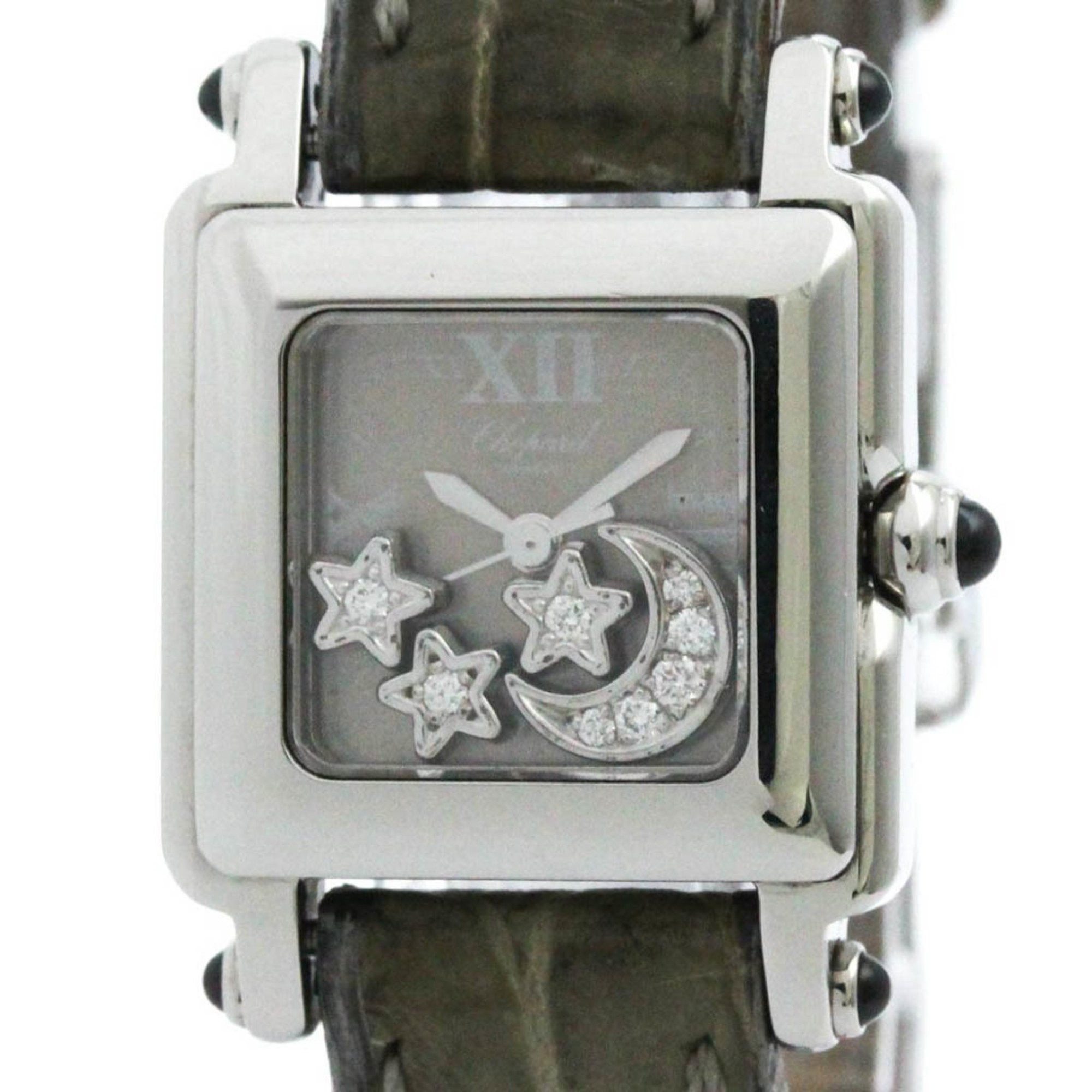 Polished Chopard Happy Sport Diamond Quartz Ladies Watch 27/8892-23 Bf578007 in Grey, Women's