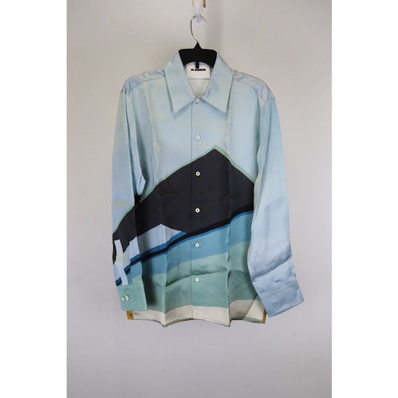 Jil Sander o1rshd1 Gas Station Print on Fluid Viscose Shirt Multicolor Size US S / EU 44-46 / 1 - 1 Thumbnail