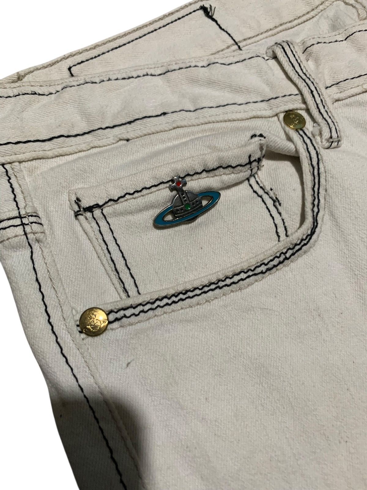 Vivienne Westwood Vivienne Westwood Man contrast stitch slim denim dior style Size US 32 / EU 48 - 3 Thumbnail