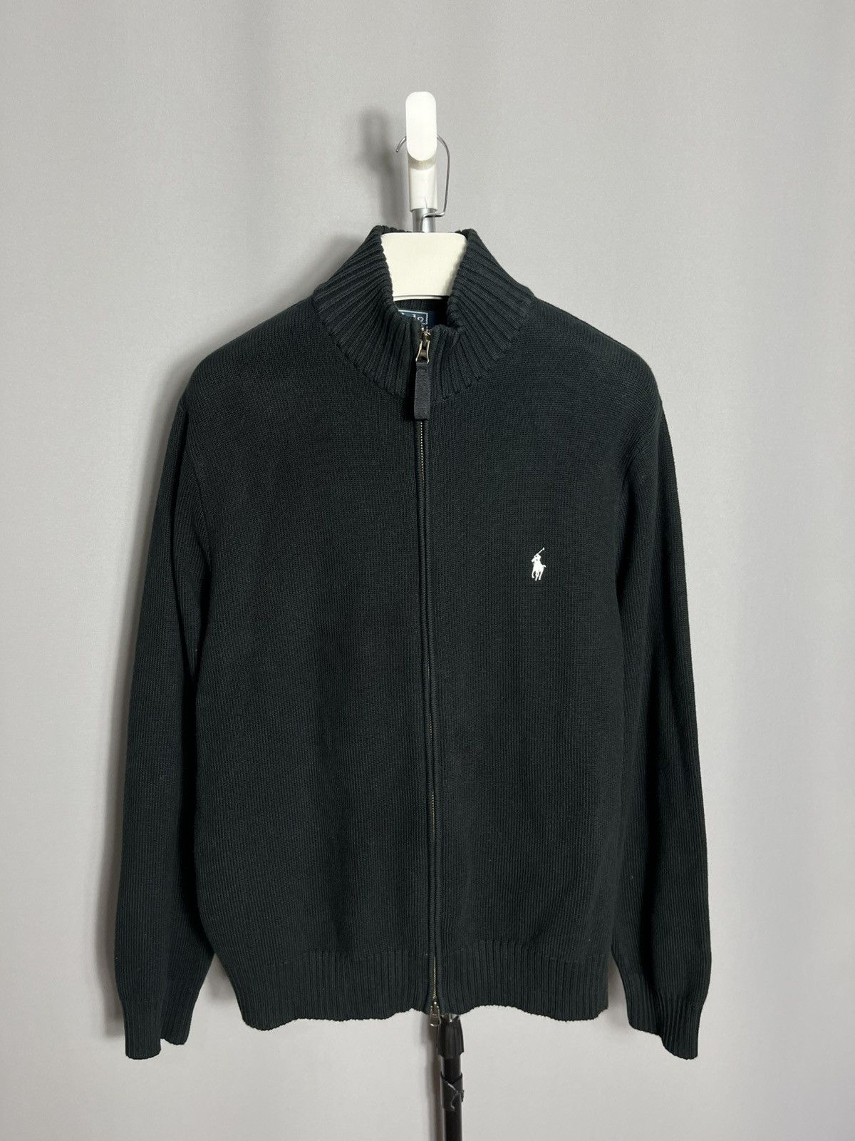 Polo Ralph Lauren Polo Ralph Lauren sweater full zip knit mens black vintage Size US XL / EU 56 / 4 - 1 Thumbnail