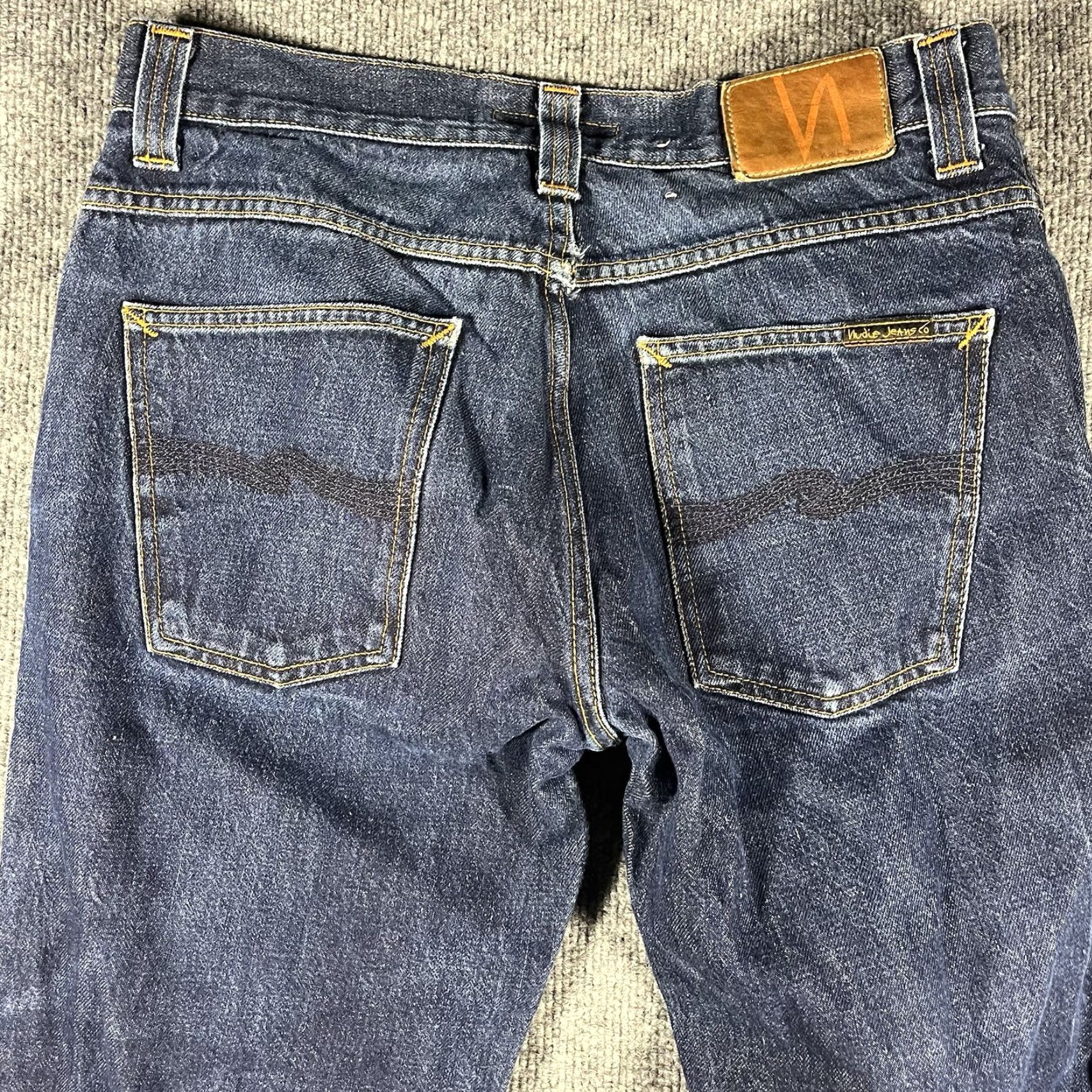 Denime Nudie Jeans Slim Denim Jeans - Men's 33x34 Blue Organic Cotton NJ3467 - Slim Straight Fit, Regular, 34 Inseam Size US 33 - 7 Thumbnail