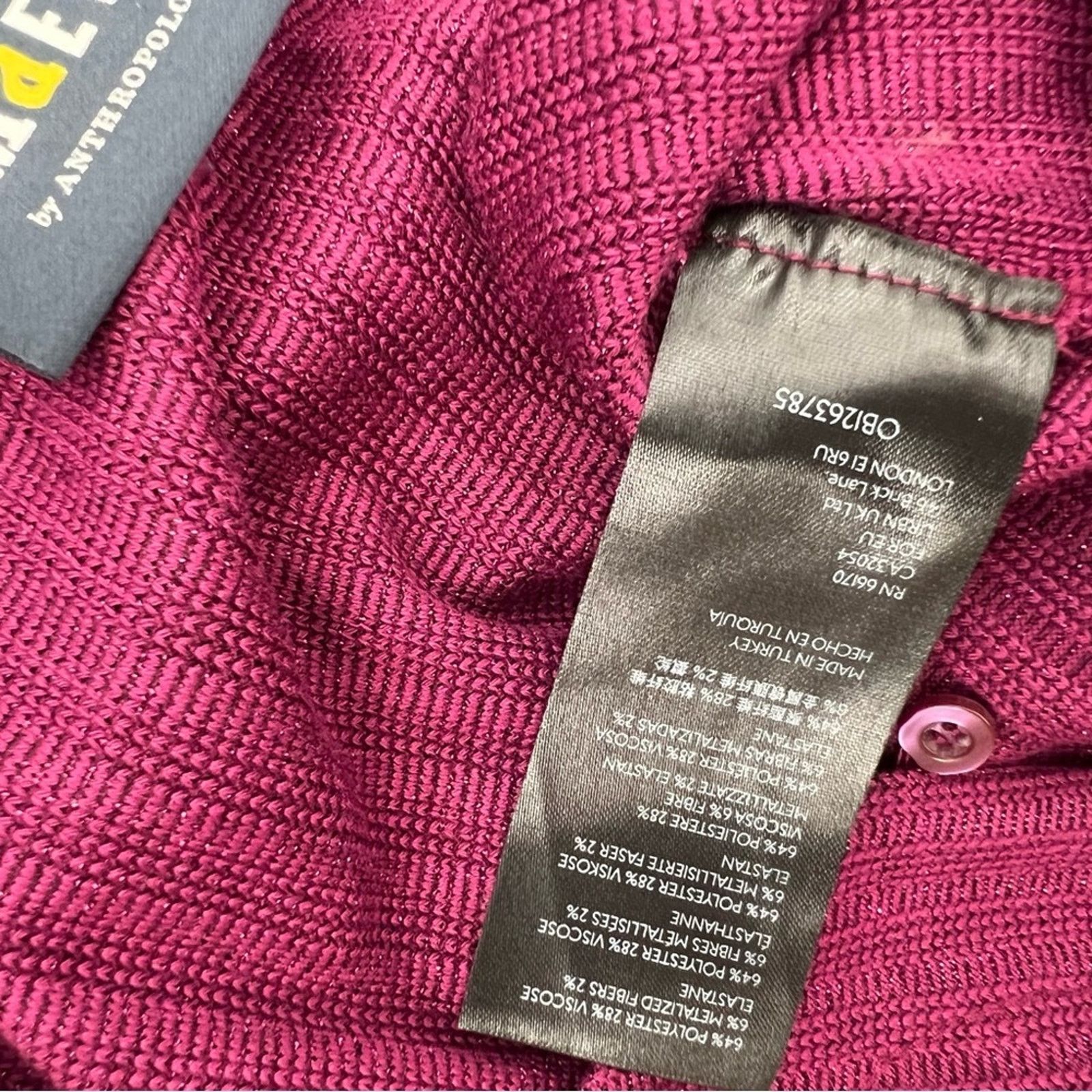 Anthropologie Anthropologie Maeve Meryl Shimmer Cardigan Sweater Purple XS Size XS / US 0-2 / IT 36-38 - 9 Thumbnail