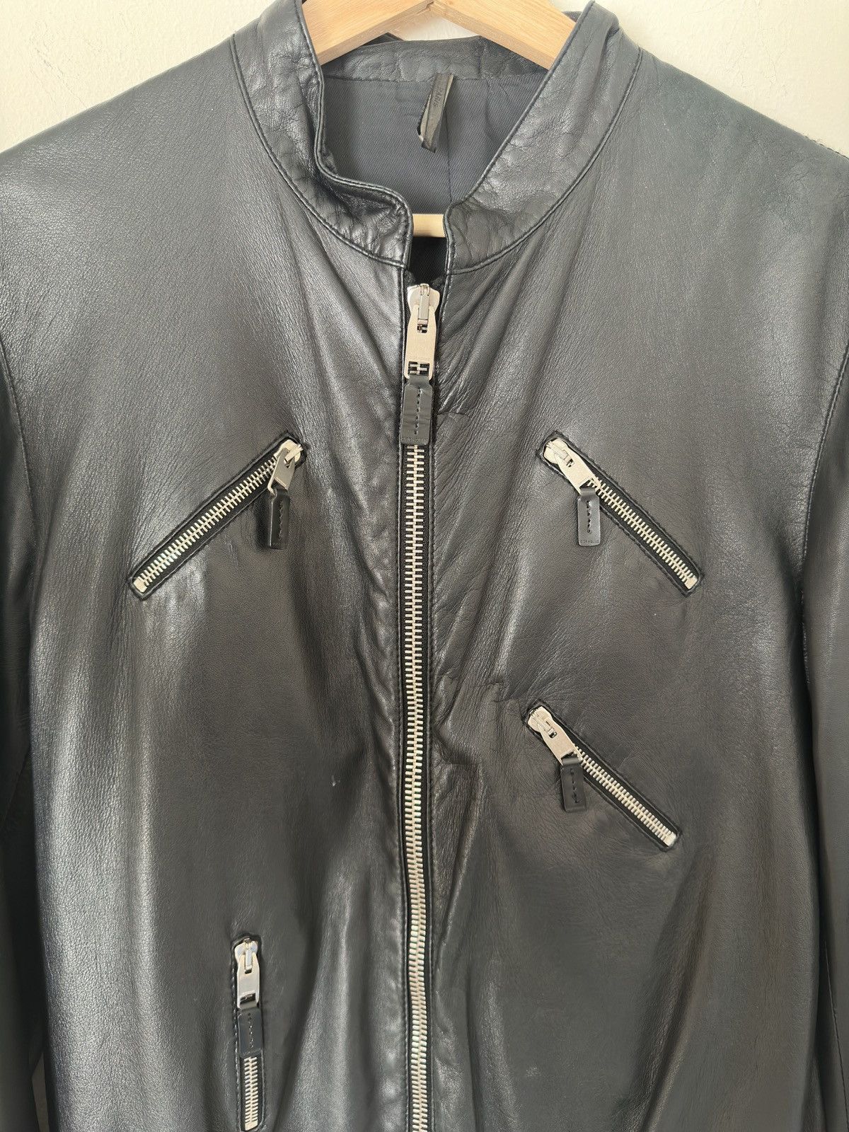 Dior × Hedi Slimane SS07 Dior Homme Leather Zip Bomber Jacket Size US S / EU 44-46 / 1 - 3 Thumbnail