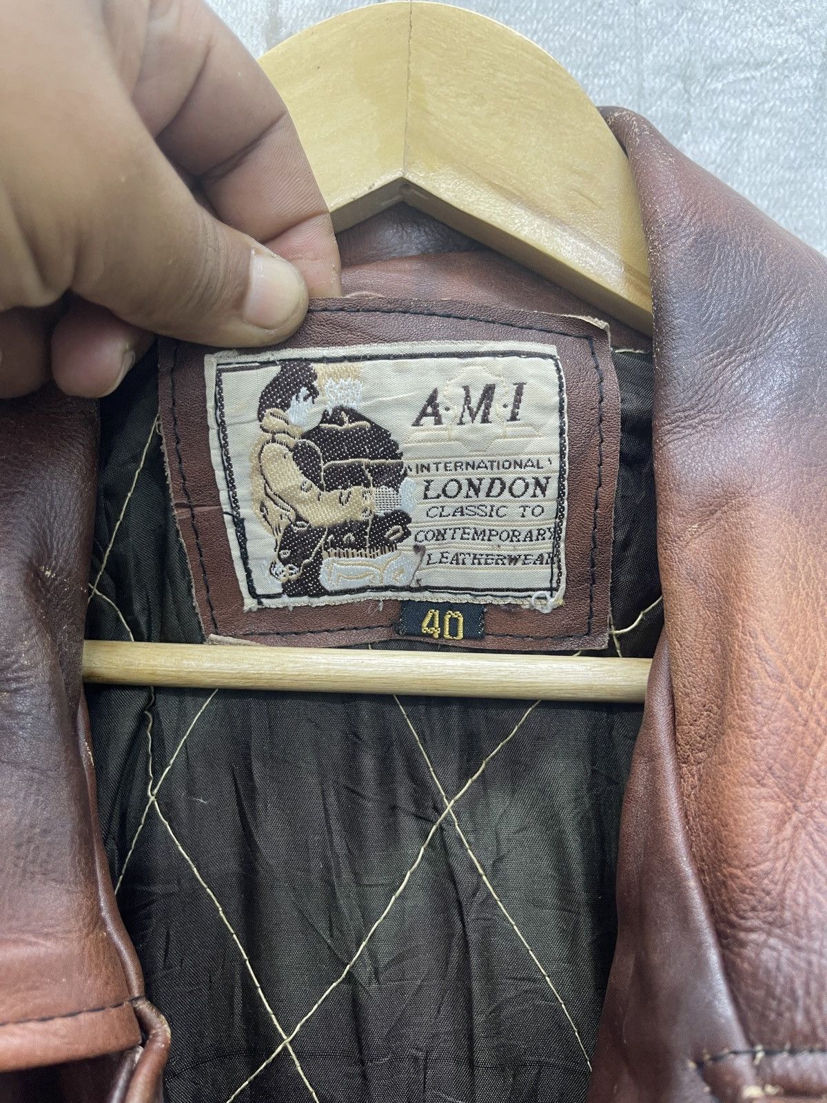 Vintage STEALS💥AMI BIKER’S LEATHER JACKET TIGER STRIPES Size US XXS / EU 40 - 11 Thumbnail