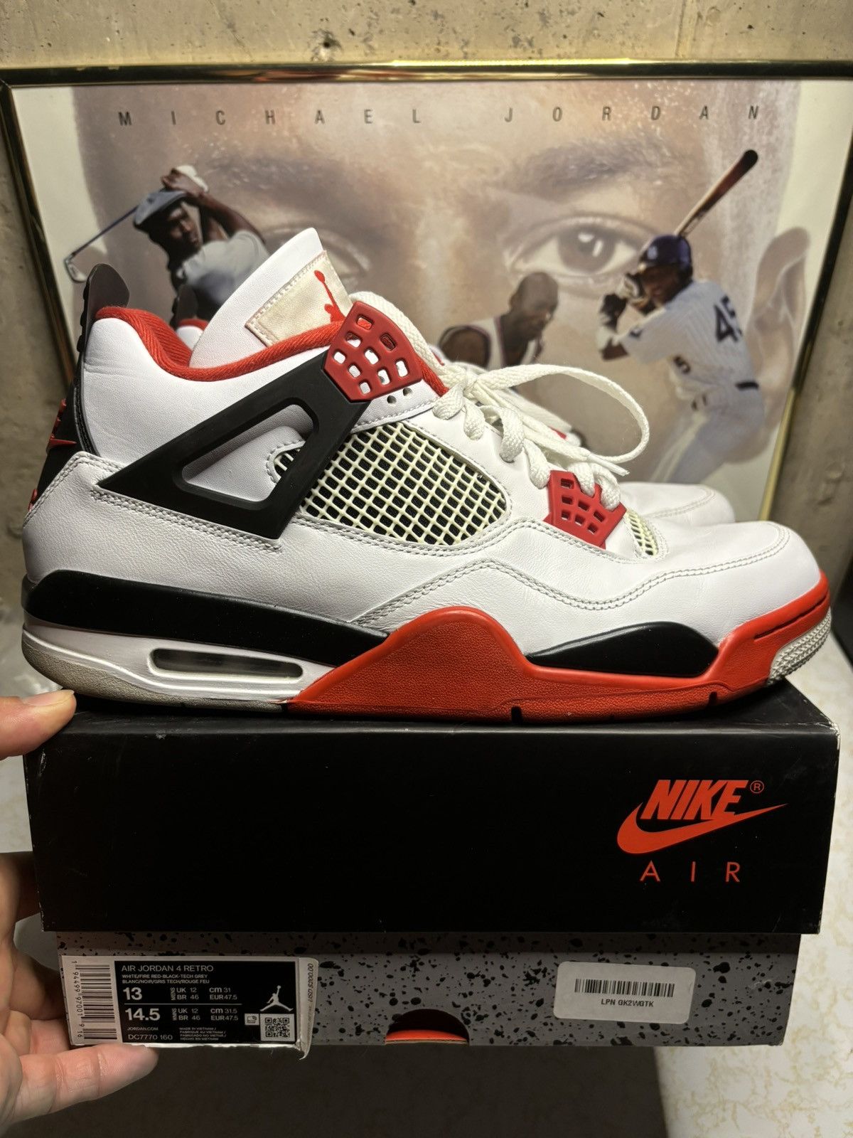 Jordan Brand Jordan Retro 4 “Fire Red” 2020 Size US 13 / EU 46 - 1 Thumbnail