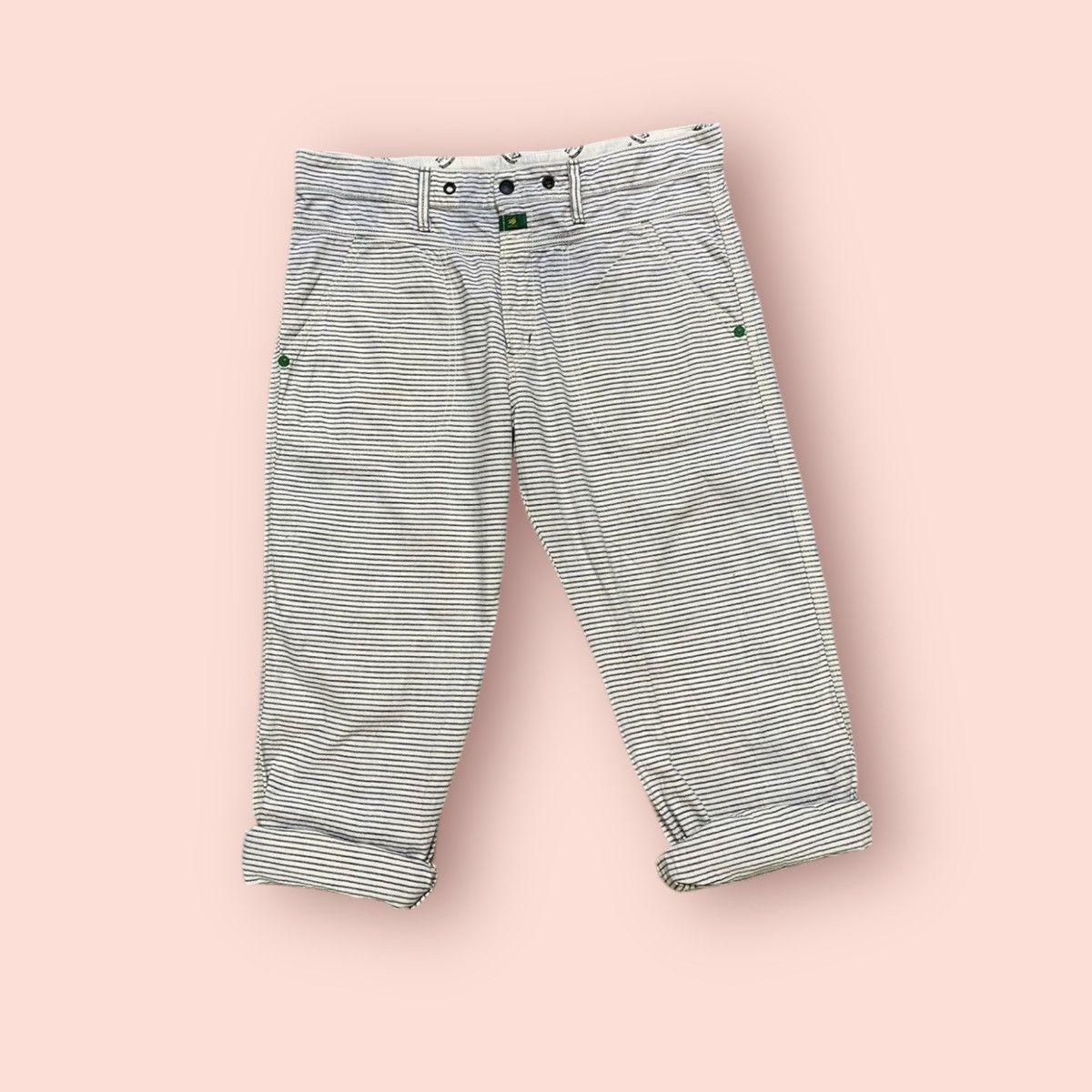 Edwin × Japanese Brand VINTAGE EDWIN ECO FABRIC BANANA FIBER FATIGUE CROP PANTS Size US 31 - 3 Thumbnail