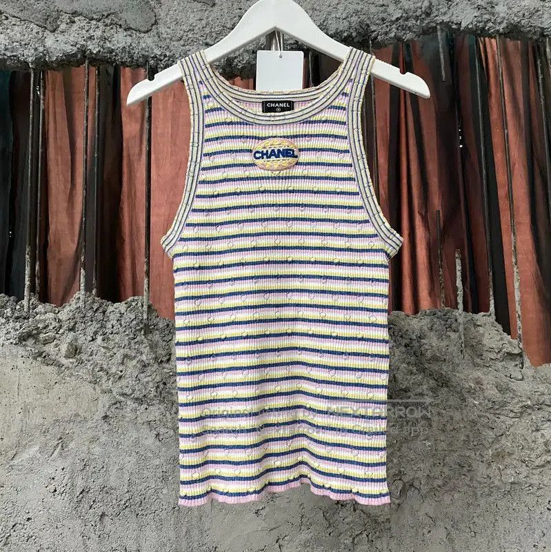 Chanel Chanel Summer Striped Women's Tank Top . Size XXS / US 00 / IT 34 - 1 Thumbnail