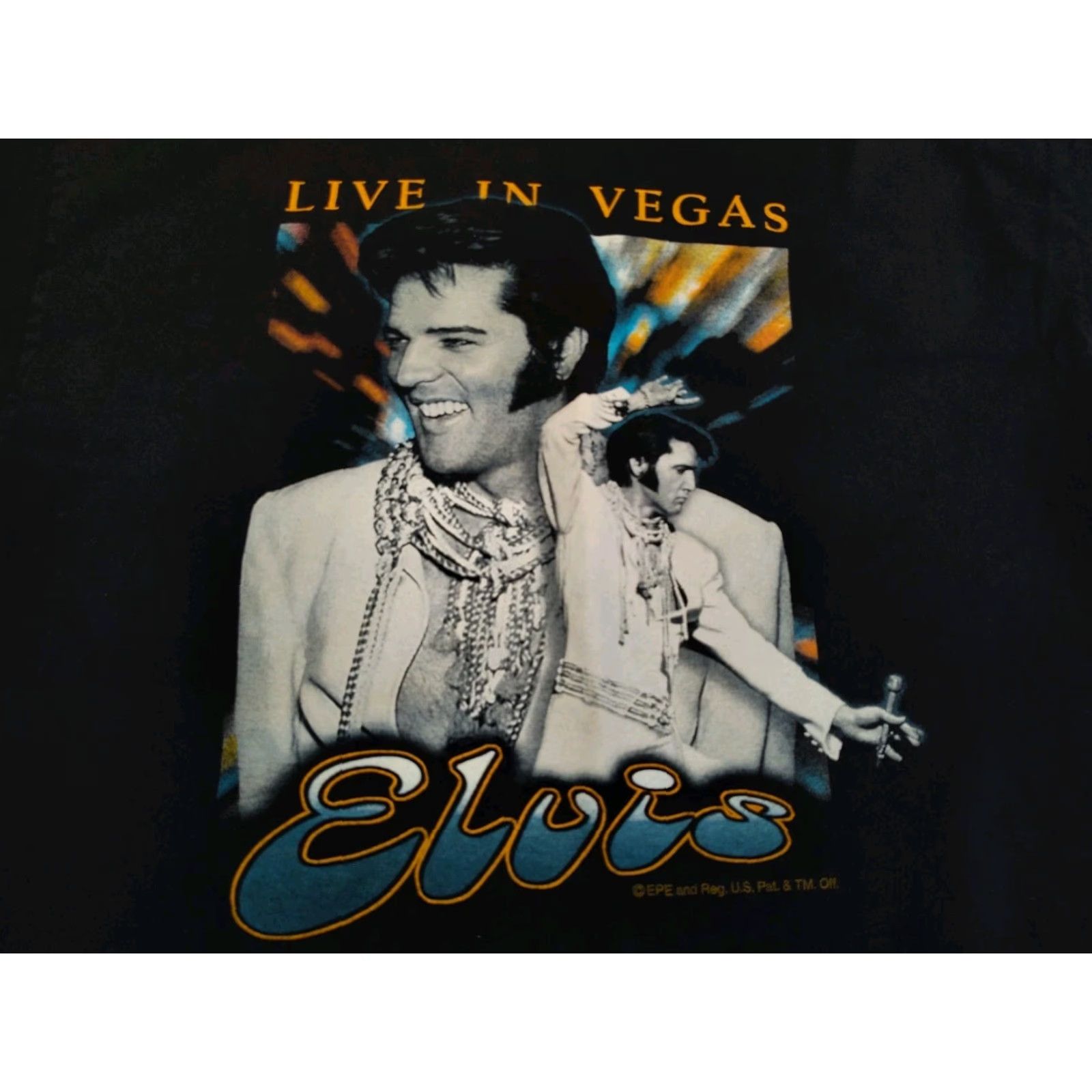 Vintage VINTAGE Elvis Presley Live In Vegas Tee Shirt Black L/XL Shirt Men Elvis 60s Music Rock Size US L / EU 52-54 / 3 - 2 Thumbnail