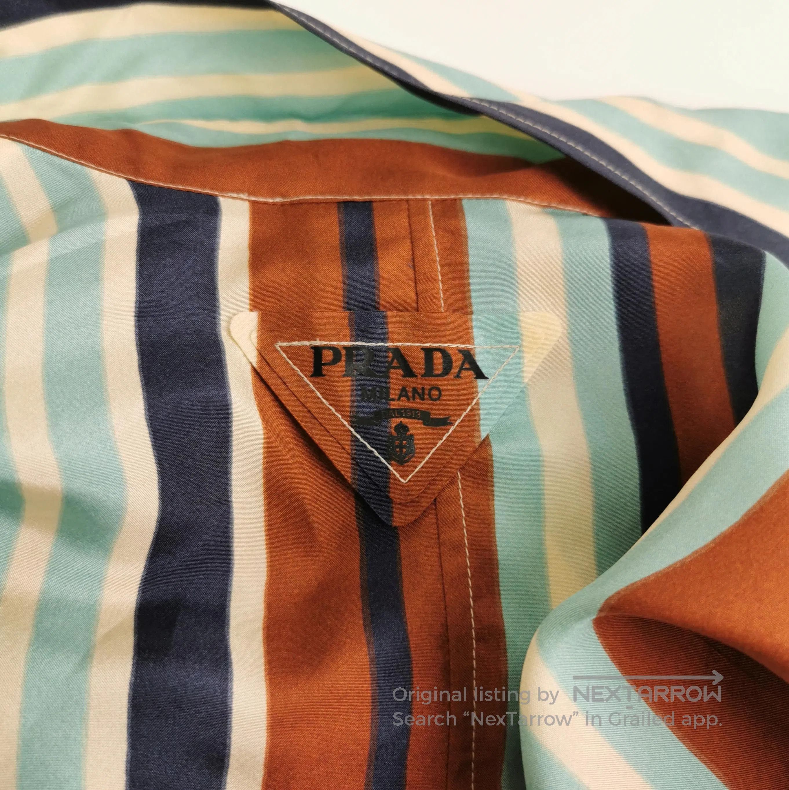 Prada Prada Striped Silk Long Sleeve Jumpsuit Size 4. Size 39" - 2 Thumbnail