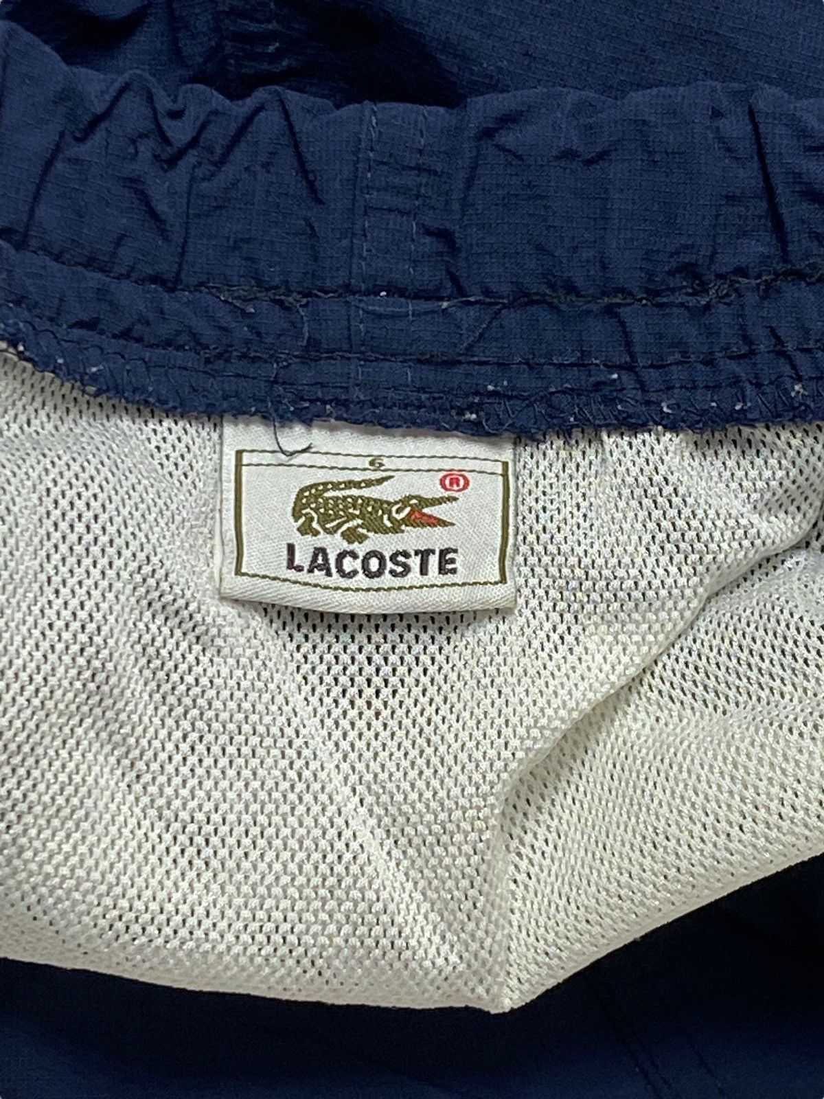 Lacoste 90s Vintage LACOSTE Nylon Navy Swim Shorts Size US 32 / EU 48 - 4 Thumbnail