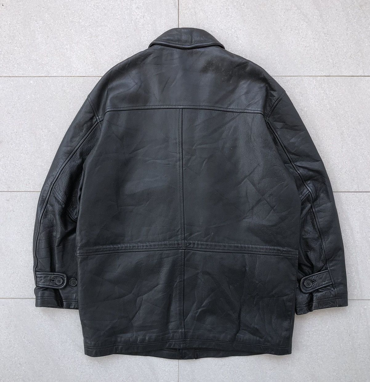 Vintage Vintage HARAJUKU Men’s Cow Genuine Leather Trench Coat Size US L / EU 52-54 / 3 - 8 Thumbnail