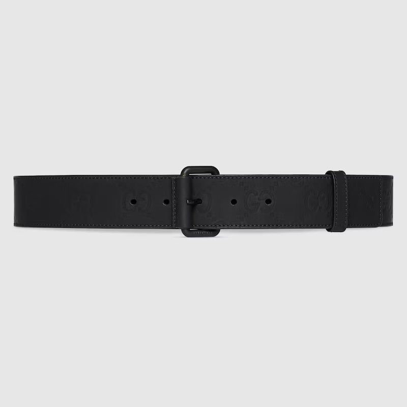 Gucci o1mt1gz0225 Size: 100 / GG Rubber-Effect Belt in Black Size 38 - 1 Thumbnail