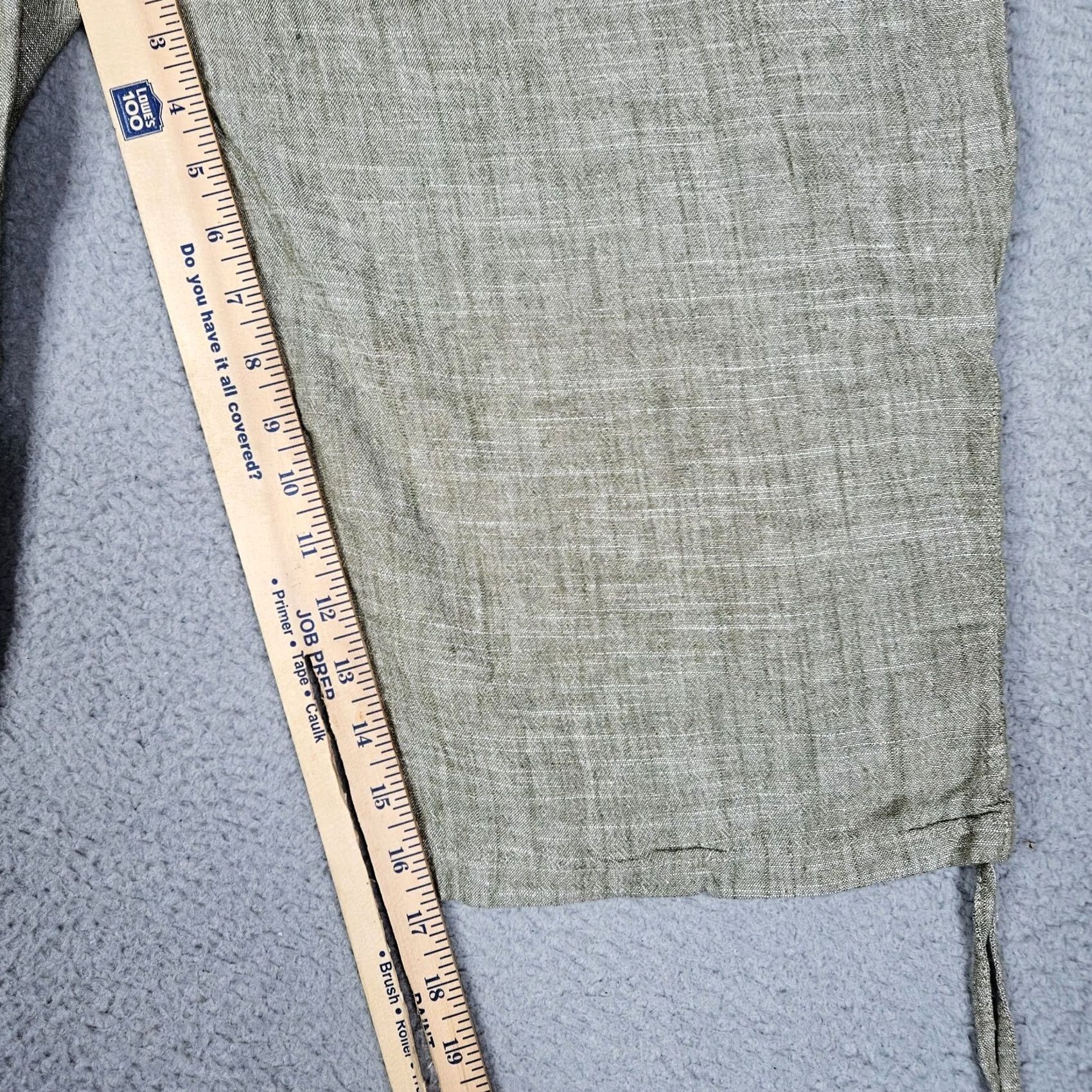 Vintage Royalty Cargo Shorts Women's PXL Linen Blend Green Casual Mid Rise Flat Front Petite Warm Weather 0? Size 40" / US 18 - 4 Thumbnail