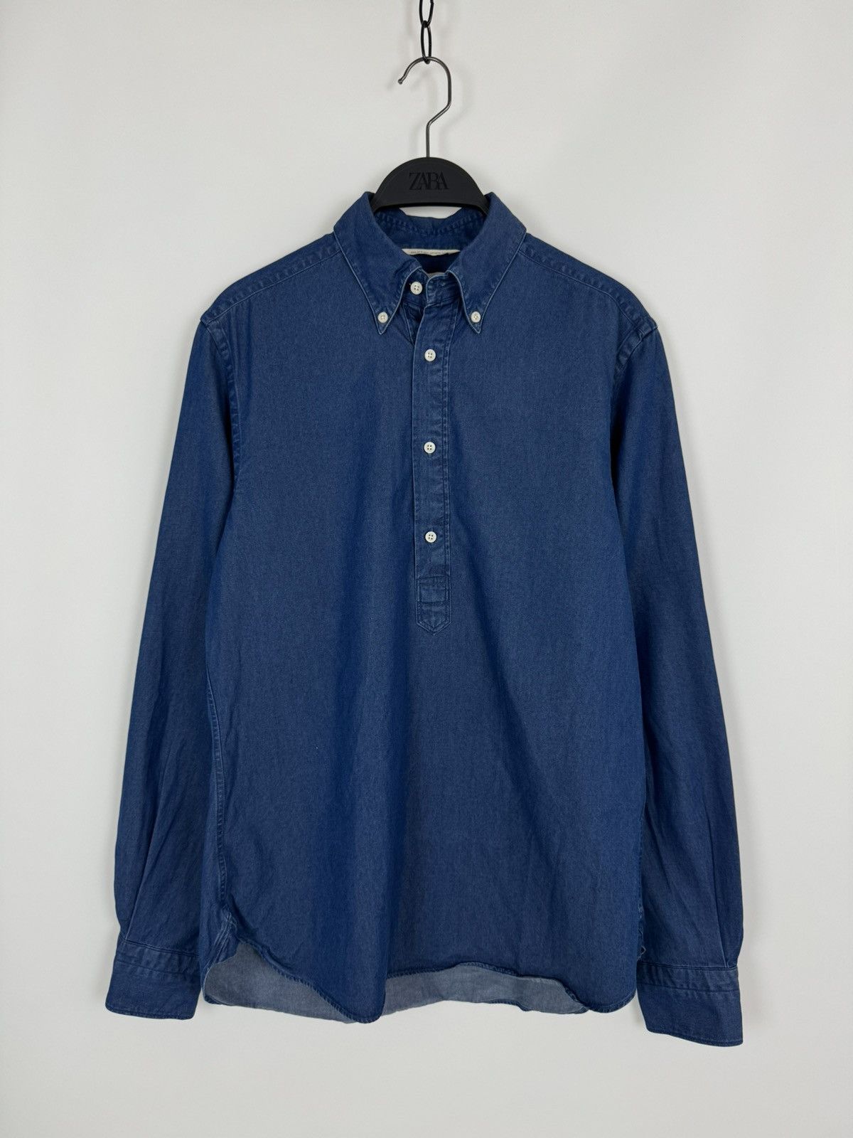 Suitsupply Blue Buttons Up Pullover Slim Fit Shirt