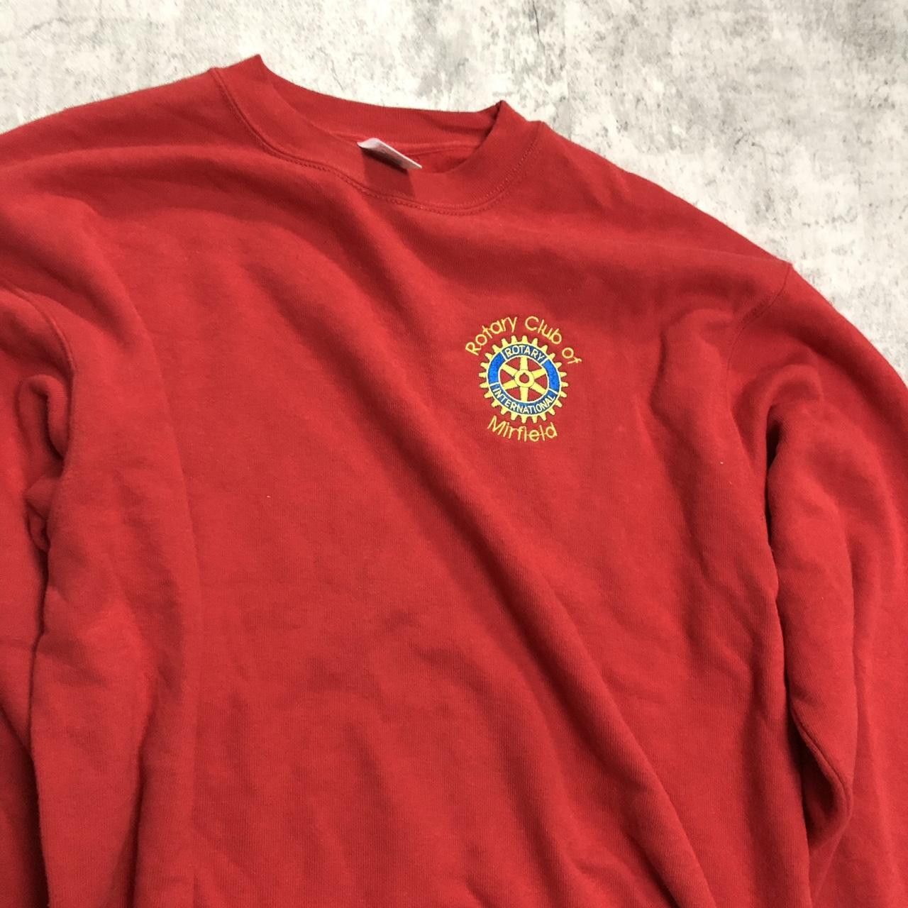 Fruit Of The Loom Red vintage Rotary Club sweatshirt clothing Size US M / EU 48-50 / 2 - 2 Thumbnail