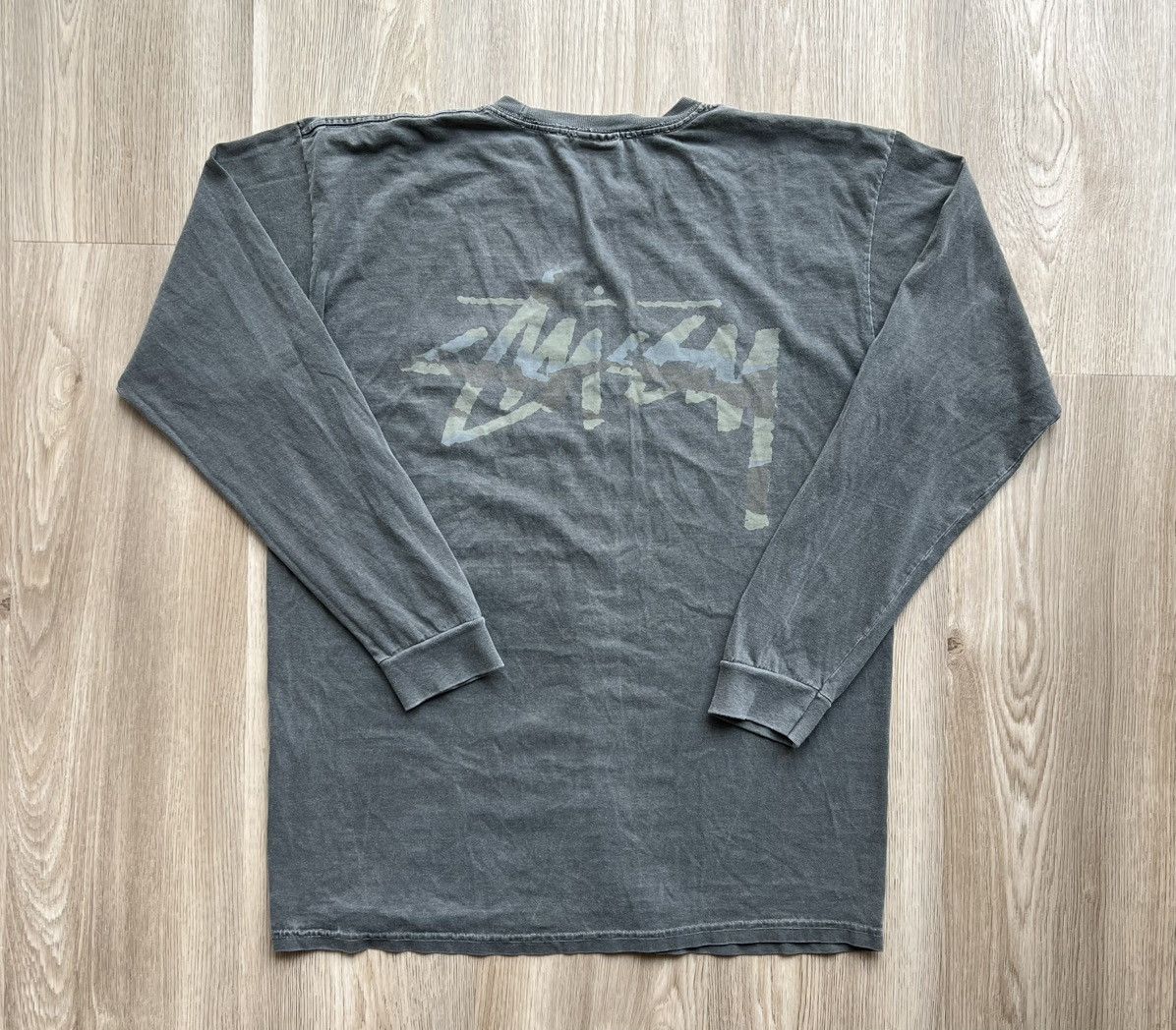 Stussy × Vintage Vintage Stussy Washed Dray Long Sleeve Back Big Logo Size US L / EU 52-54 / 3 - 1 Thumbnail
