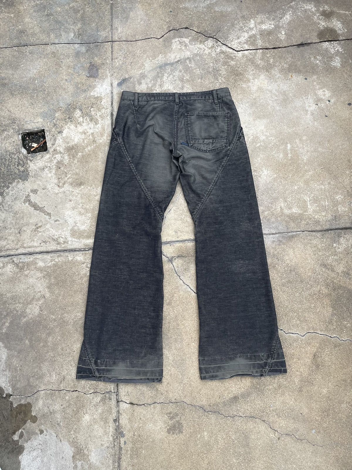 Rick Owens "SLAB" Diamond Cut Flared Denim Size US 33 - 6 Thumbnail