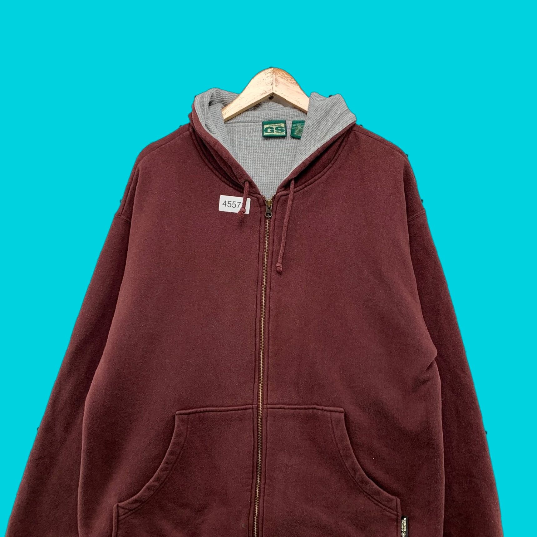 Vintage VINTAGE Gander Mountain Hoodie Mens Large Gray Maroon Thermal Lined Hooded Size US L / EU 52-54 / 3 - 1 Thumbnail