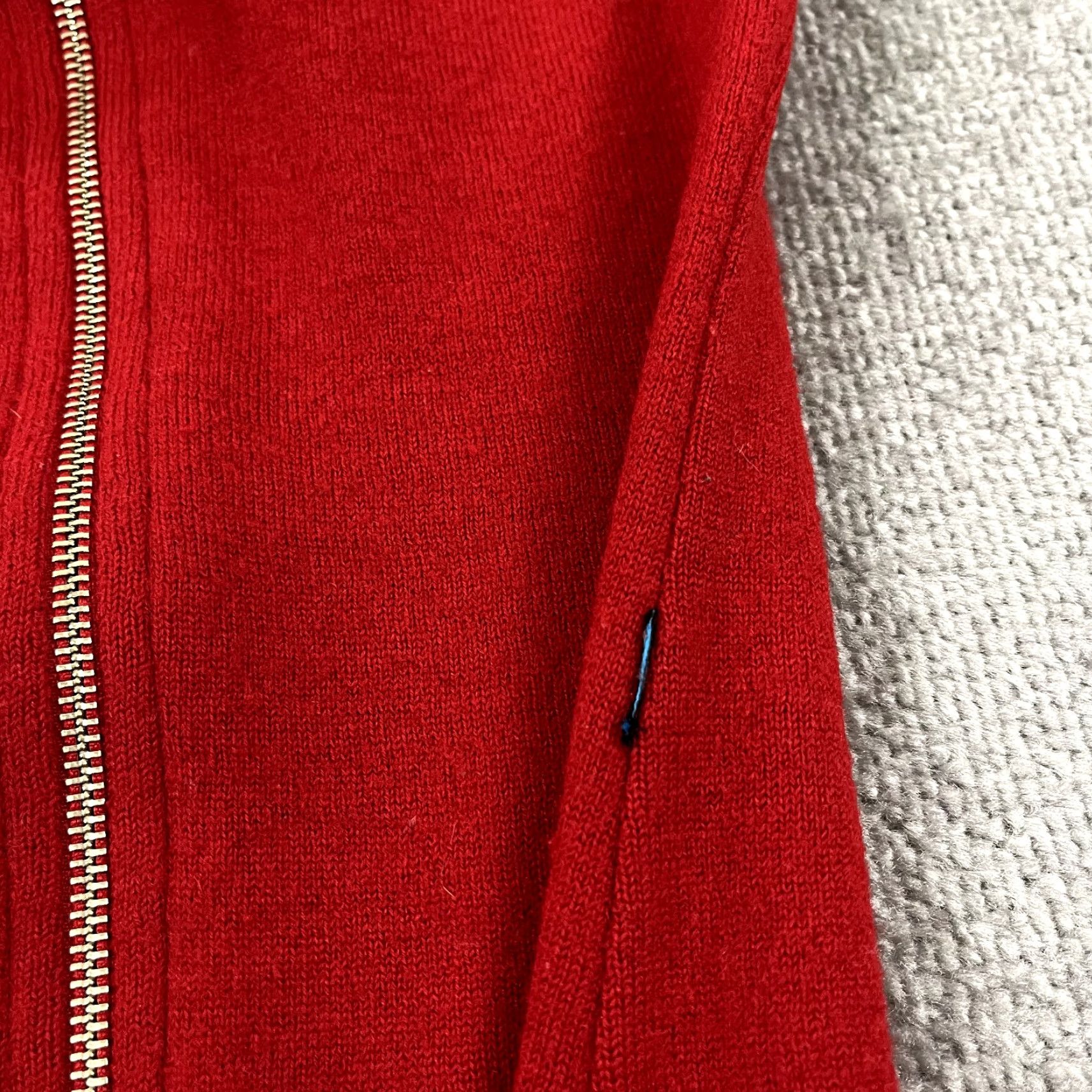Vintage KUHL Sweater Womens Medium Red Merino Wool Asymmetrical Collar Full Zip Hiking Size M / US 6-8 / IT 42-44 - 7 Thumbnail