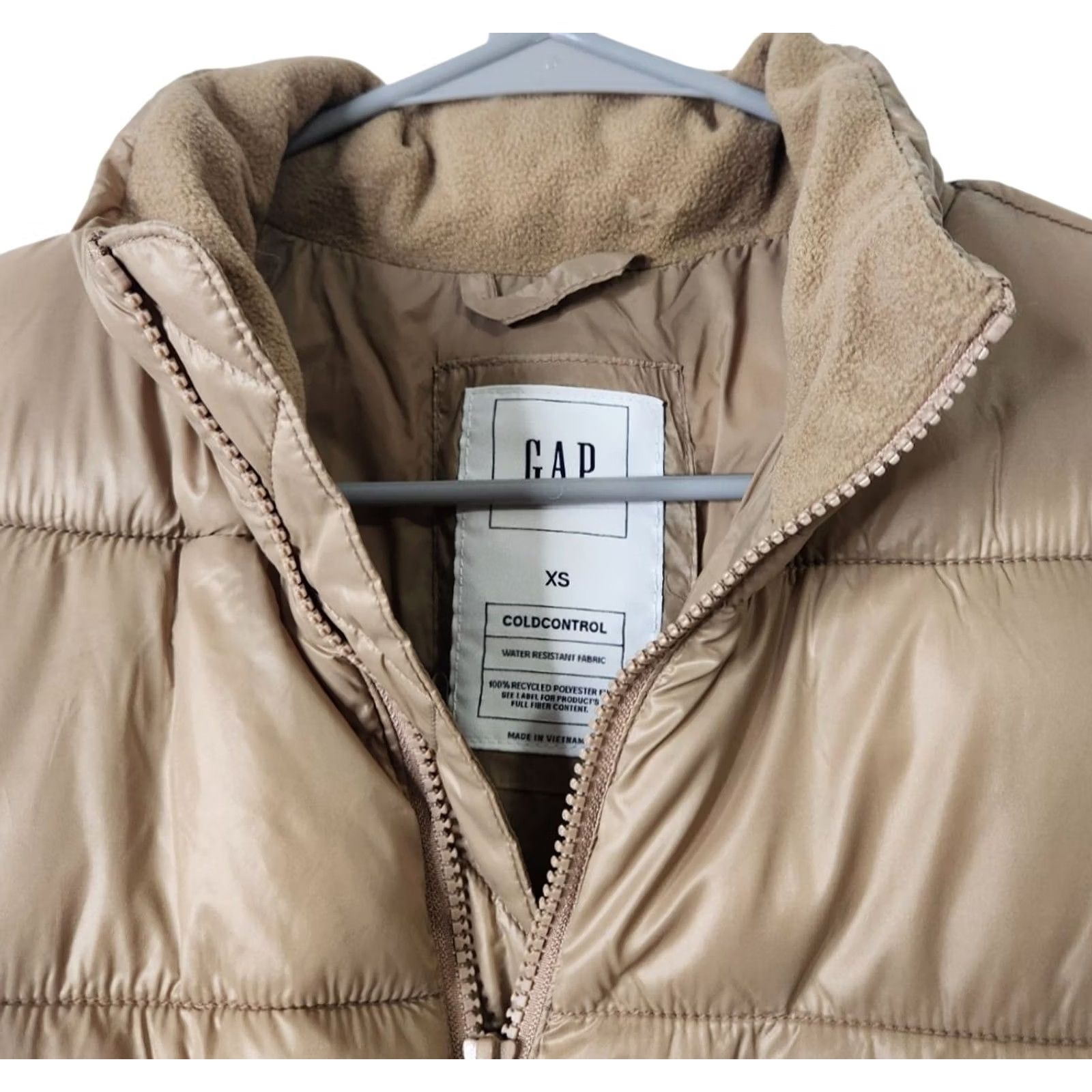 Gap GAP Womens XS Puffer Jacket Full Zip Pockets Water Resistant Jacket Womens XS Brown Size XS / US 0-2 / IT 36-38 - 4 Thumbnail