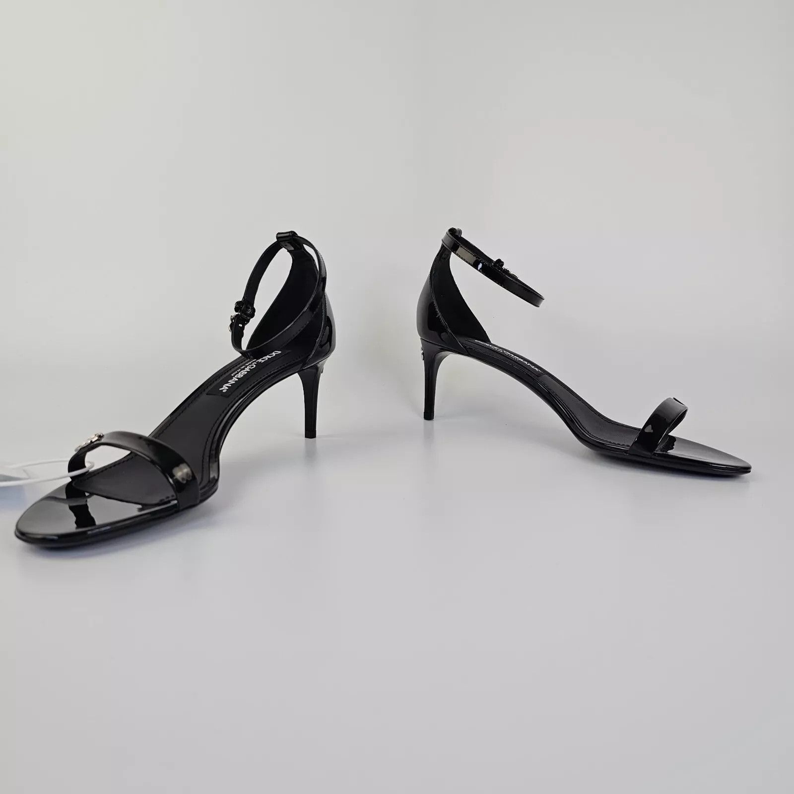 Dolce&Gabbana Keira 60mm Black Leather Sandals New