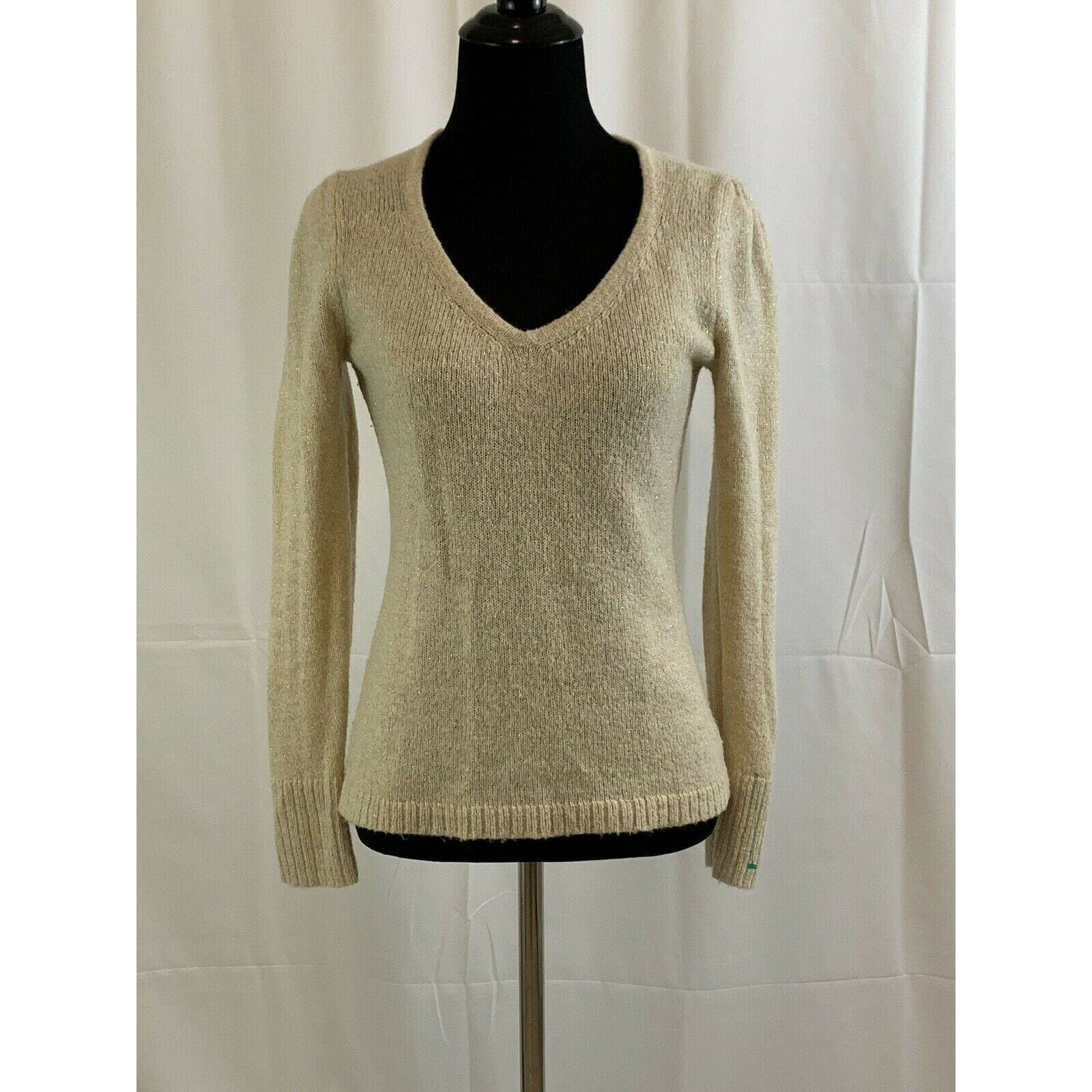 Ann Taylor Ann Taylor beige gold shimmery Long Sleeves sweater size SP Size S / US 4 / IT 40 - 7 Thumbnail