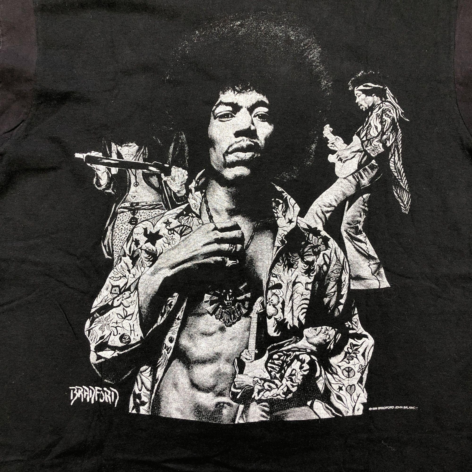 Vintage Vintage Bradford Gallery 1994 Jimi Hendrix Black T-Shirt Size US XL / EU 56 / 4 - 6 Thumbnail