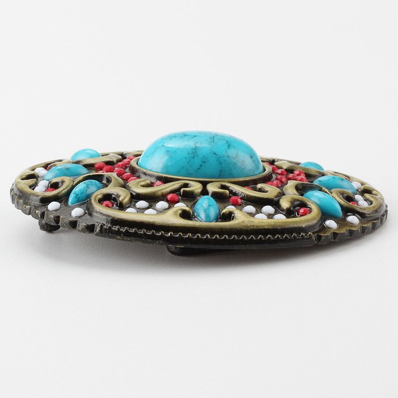 Designer Turquoise stone Belt Riveted Belts Menswear Accessories Size ONE SIZE - 4 Thumbnail