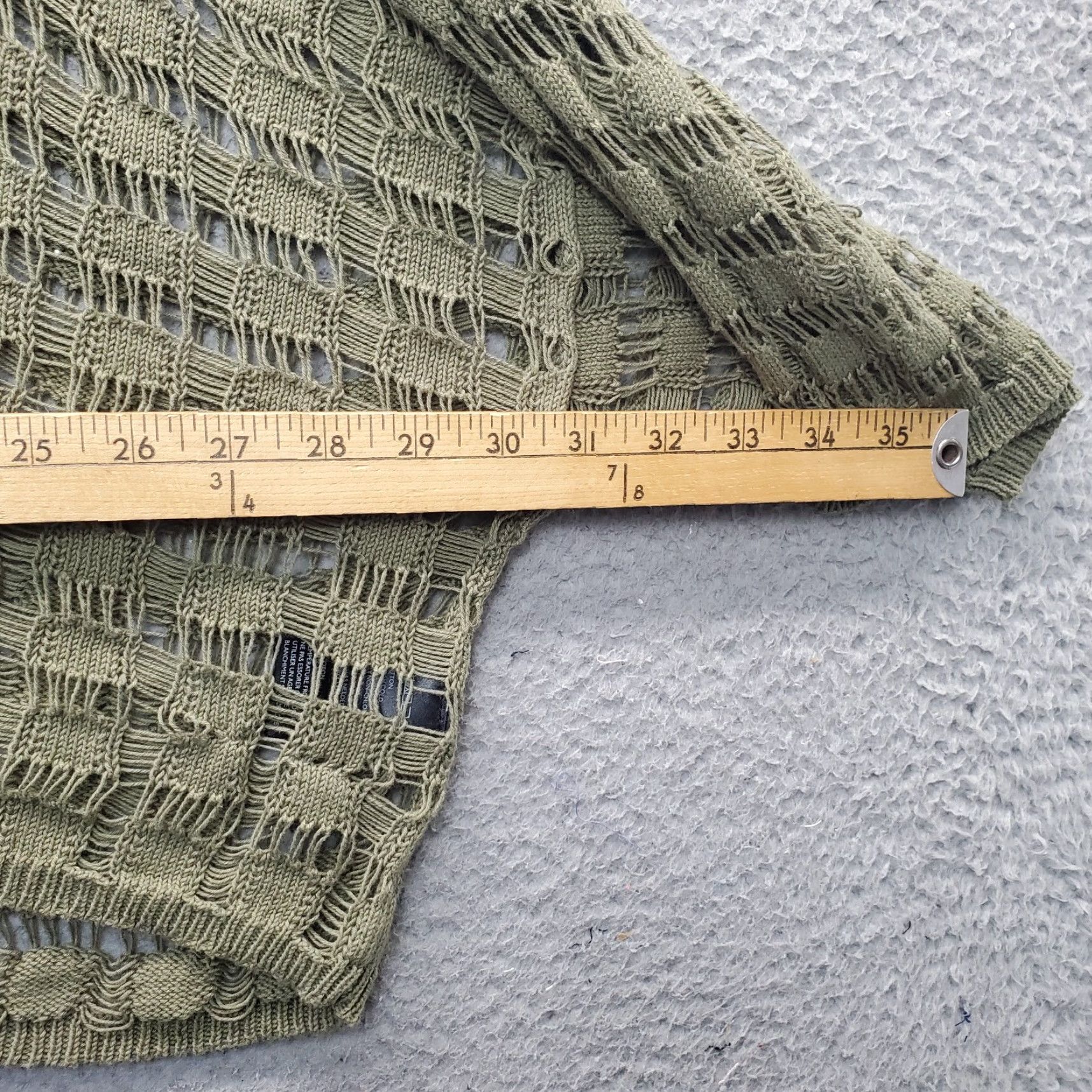 Vintage Ecote Womens Size L Green Cropped Open Knit Crochet Pullover Sweater Pullover Knit Casual Shirt Size L / US 10 / IT 46 - 4 Thumbnail