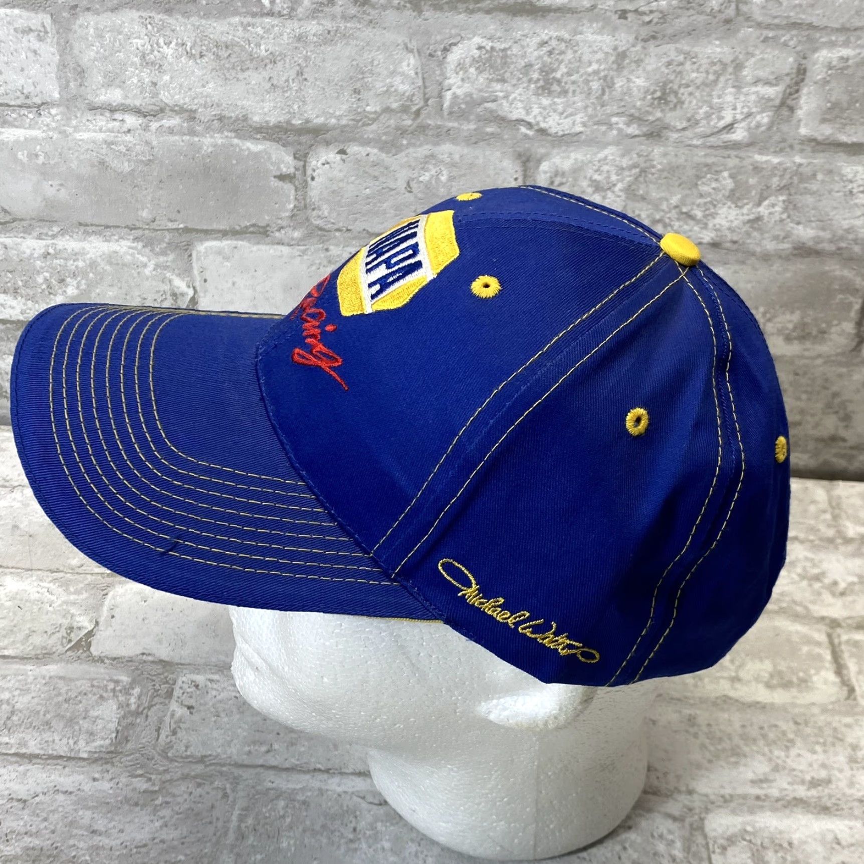 Vintage NAPA Bill Davis Racing Hat Michael Waltrip Racing Blue Baseball Cap Strap Back Men Adjustable Cap Size ONE SIZE - 3 Thumbnail