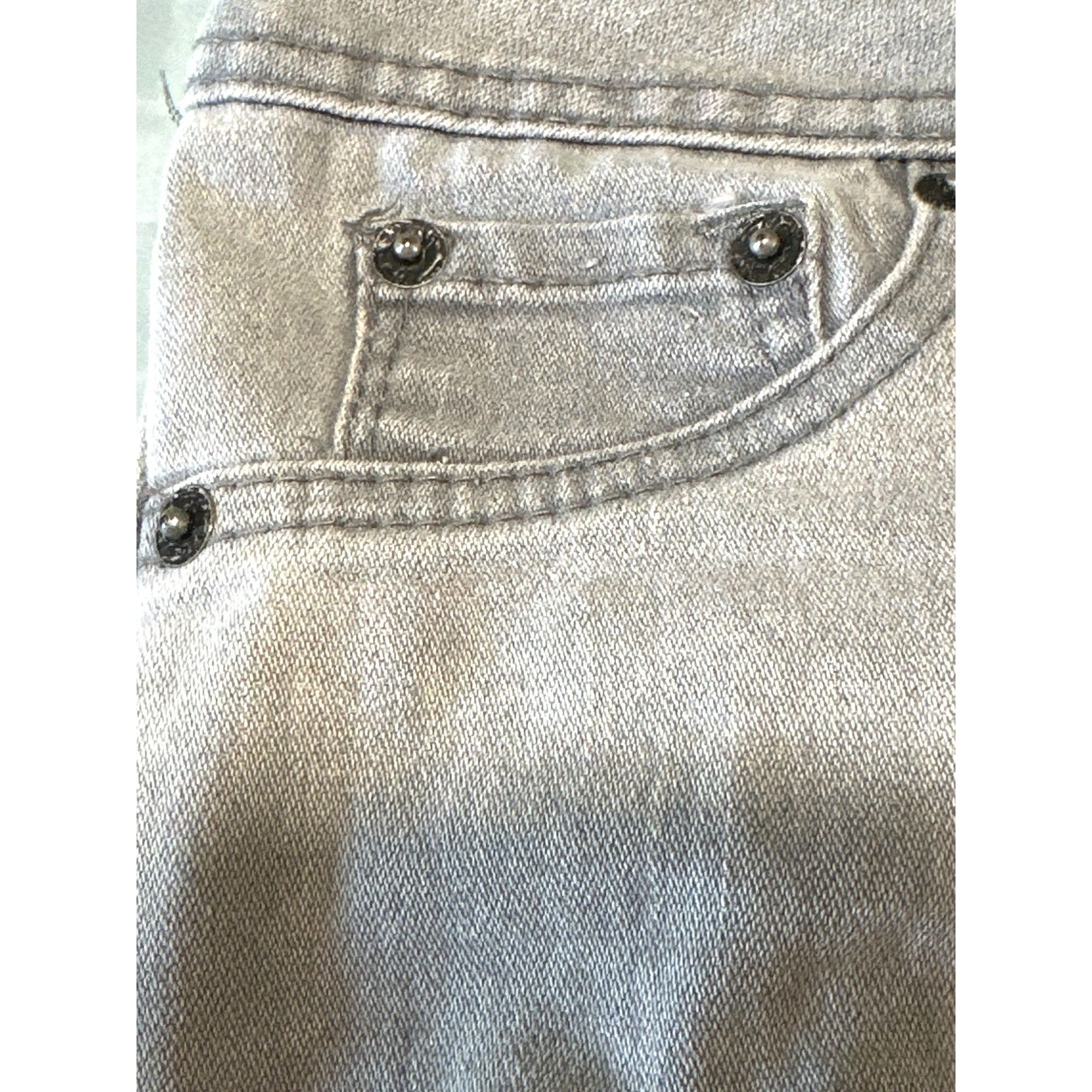 Other 2BWYU Size 3 Gray Skinny Jeans X Embroidered Pockets Y2K Fes Size 28" / US 6 / IT 42 - 9 Thumbnail