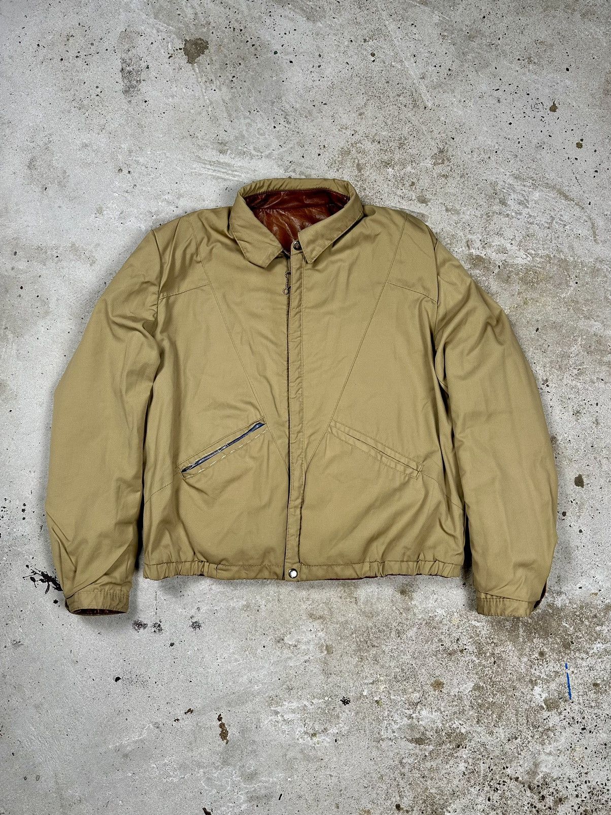 Vintage Vintage 90s Brown Leather Reversible Rare Bomber Jacket Size US L / EU 52-54 / 3 - 3 Thumbnail