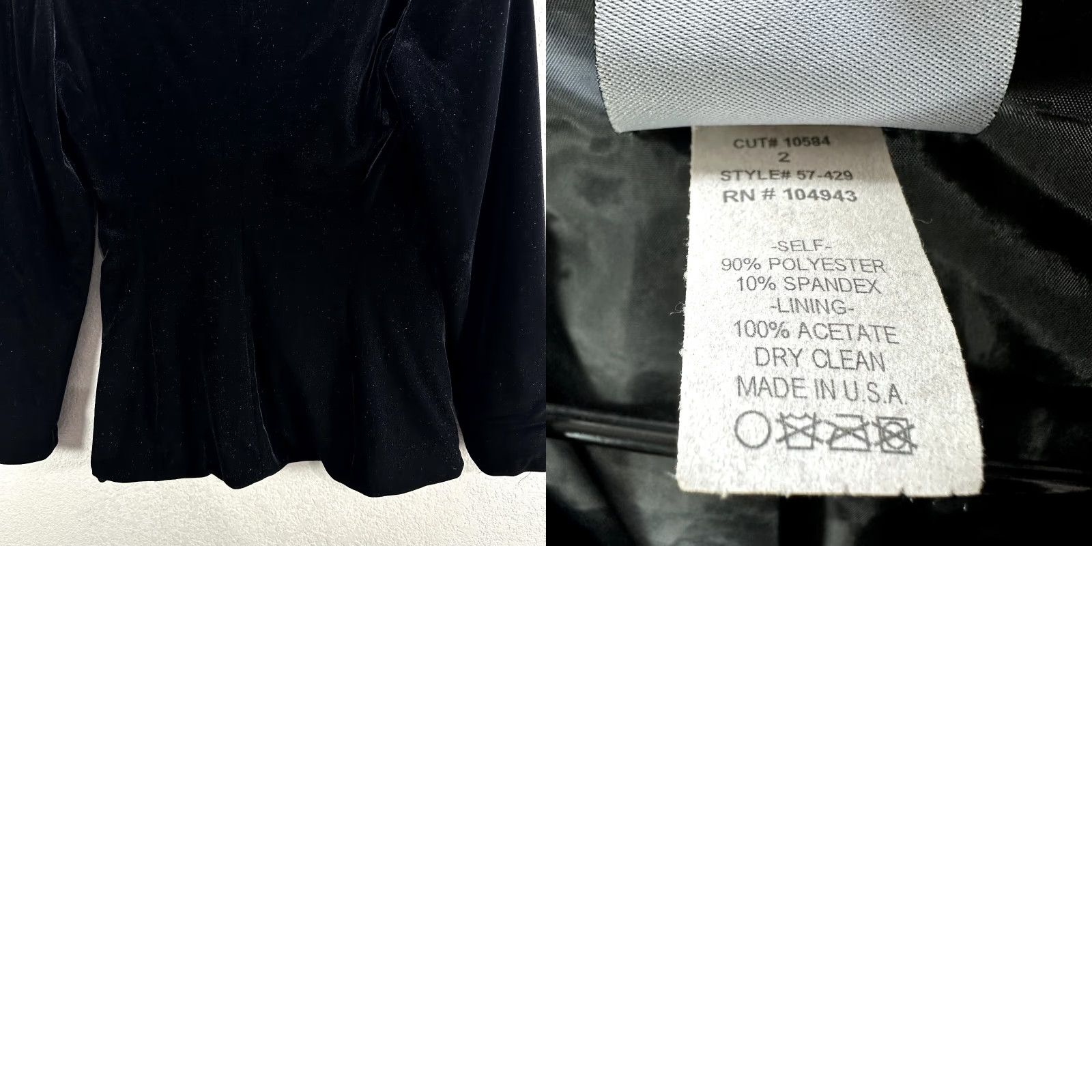 Velvet VINTAGE Veronique Young for W Collection Black Velvet Velour Jacket Gothic Sz 2 Women’s Velvet Jacket Gothic Woman XS? Size XS / US 0-2 / IT 36-38 - 8 Thumbnail