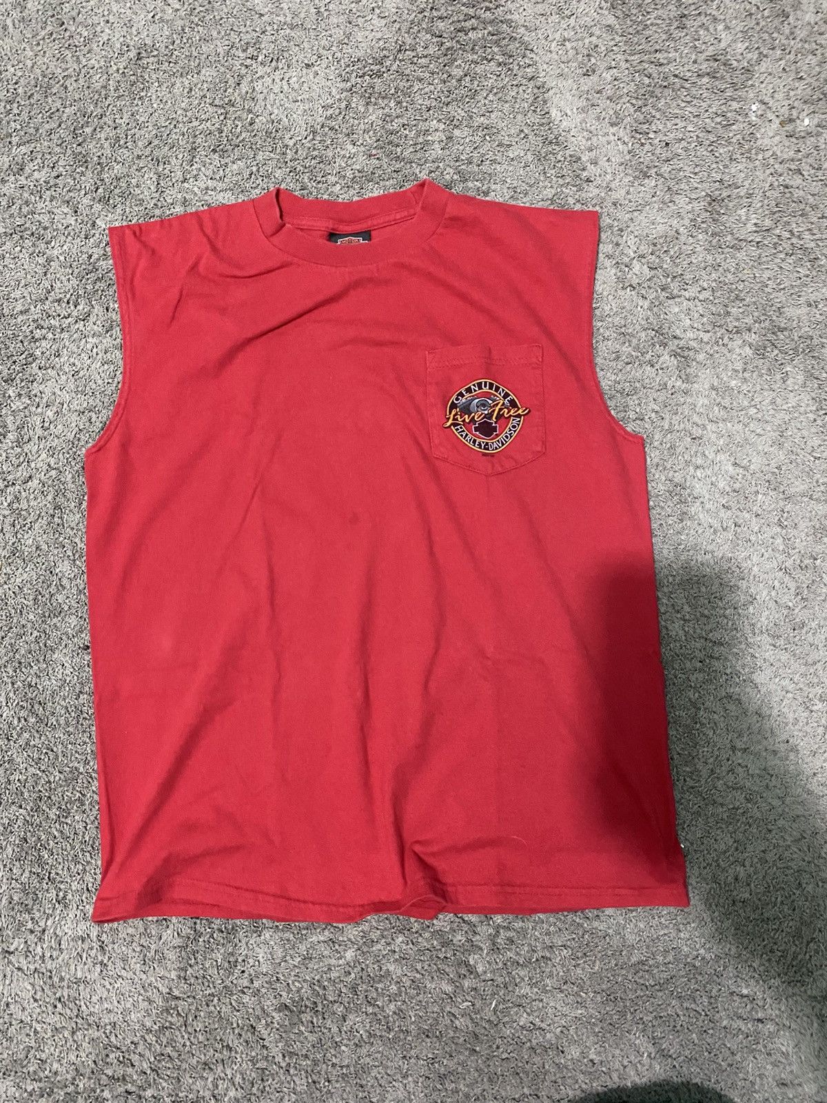 Harley Davidson Red vintage Harley davidson sleevless Size US L / EU 52-54 / 3 - 1 Thumbnail