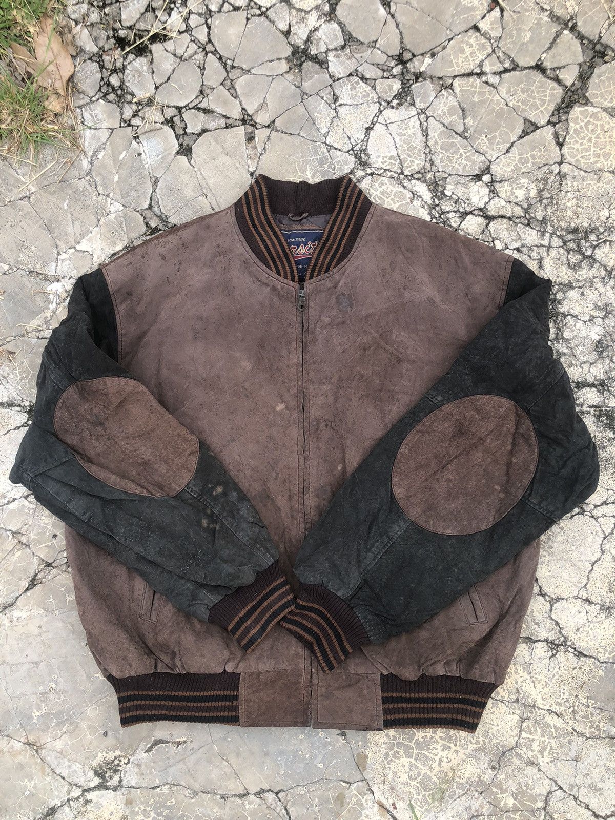 Vintage Vintage Leather Suede Fullzip Varsity Jacket Size US XL / EU 56 / 4 - 2 Thumbnail