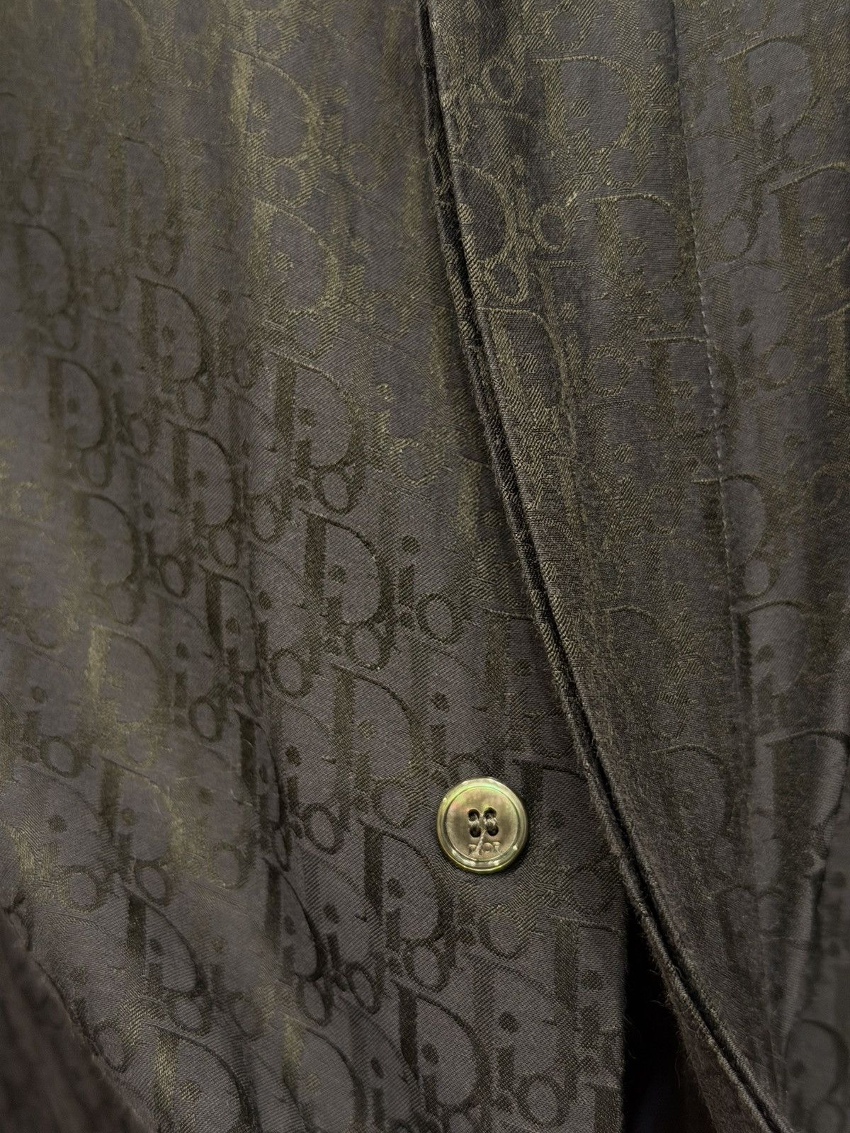 Dior Dior Navy Blue Monogram Logo Silk button up short sleeve Size US M / EU 48-50 / 2 - 3 Thumbnail