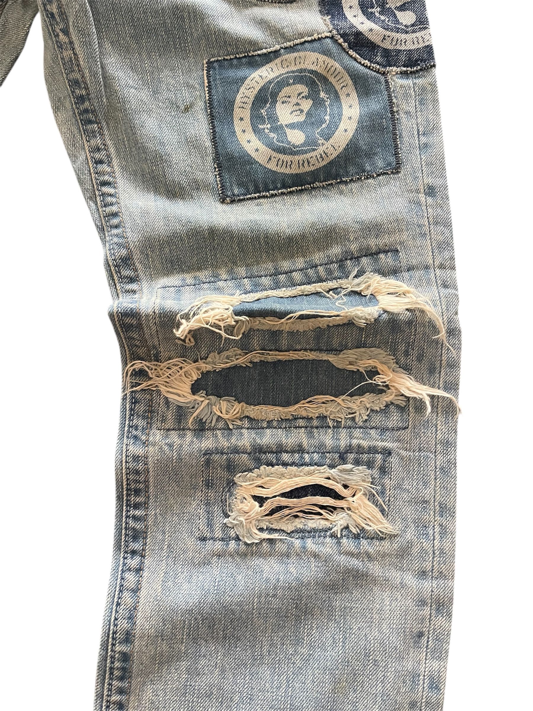 Hysteric Glamour × Le Grande Bleu (L.G.B.) Hysteric Glamour Patchwork Low Rise Baby Blue Reconstruck Size US 30 / EU 46 - 6 Thumbnail