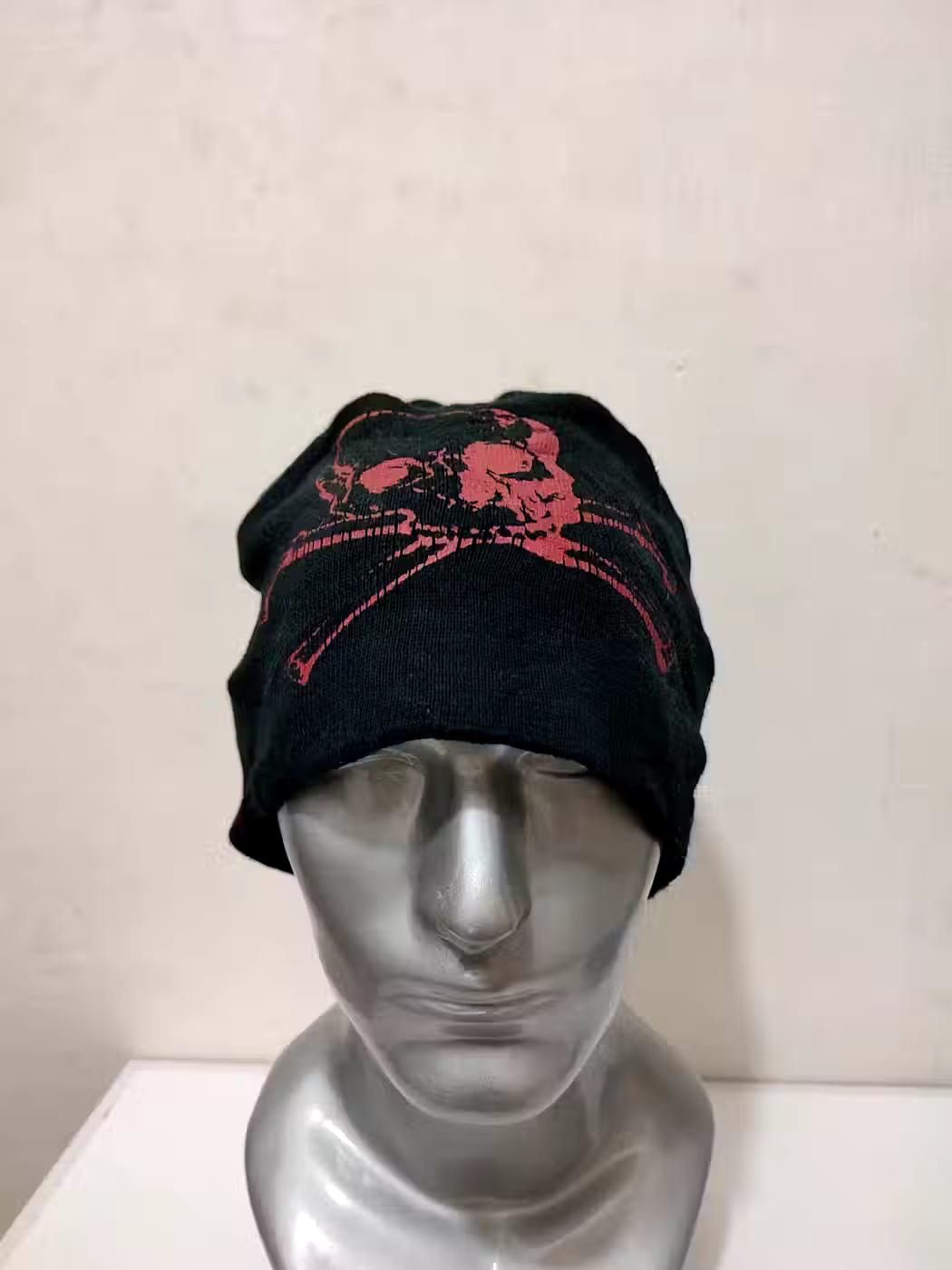 image of Skull Skeleton Beanie Punk Rock Bondage Hats in Black, Men's