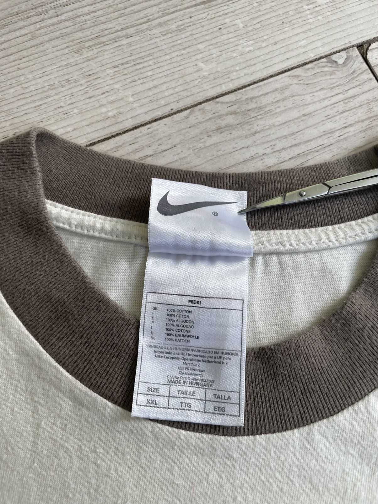 Nike × Vintage Vintage Nike T Shirt Big Swoosh 90s Central Logo Y2K Size US XXL / EU 58 / 5 - 10 Thumbnail