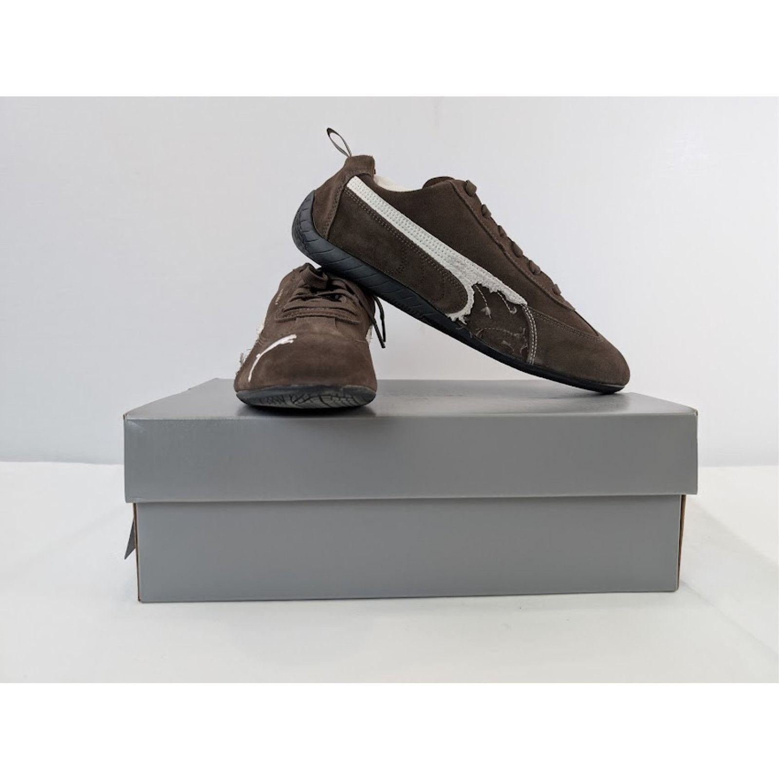 Balenciaga × Puma o1rshd1 Speedcat Destroyed Low Top Sneaker in Brown Size US 10 / EU 43 - 20 Thumbnail